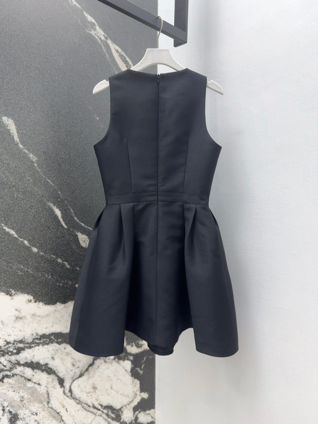 CD 25 Bow Sleeveless Mini Dress Black Satin