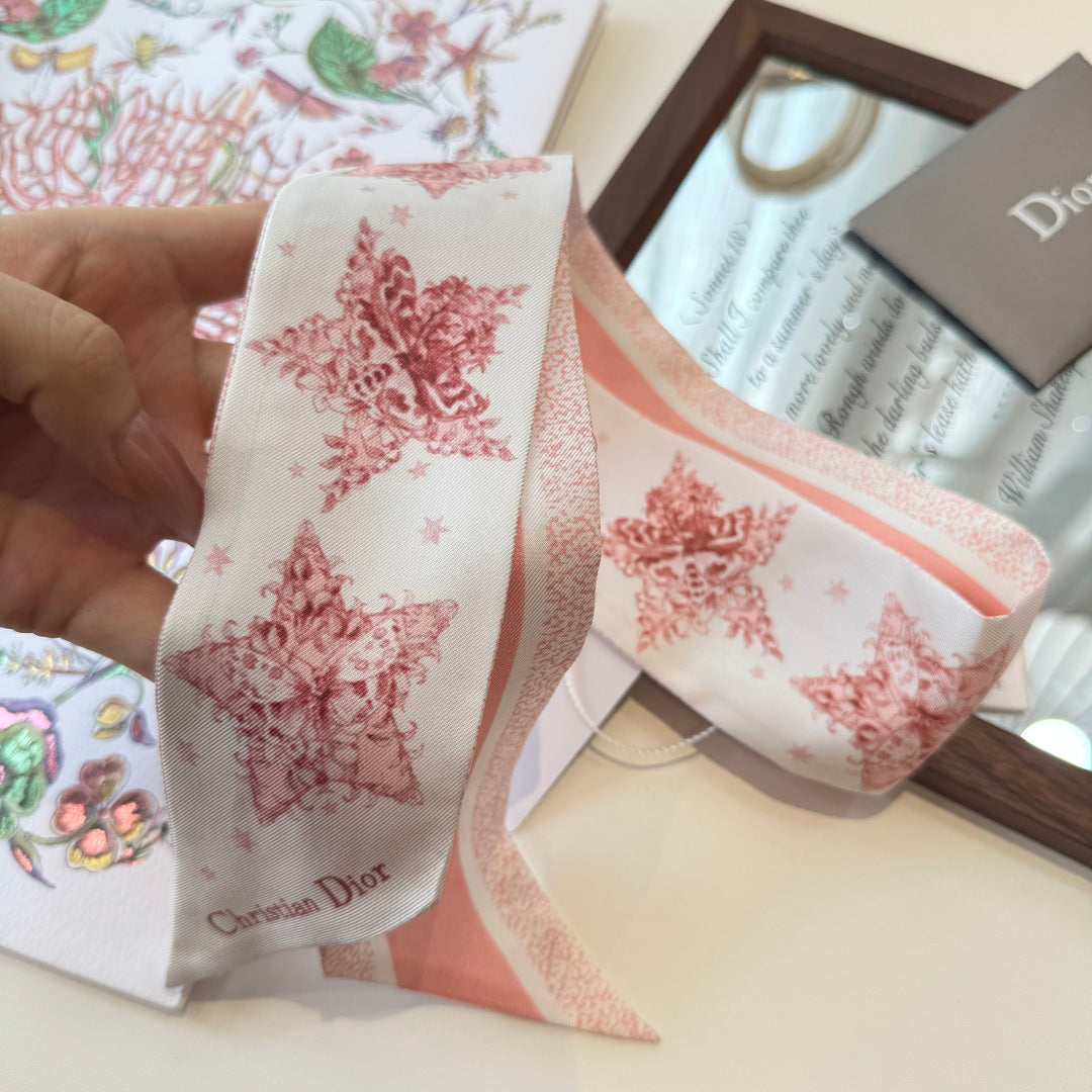 CD Twilly Mini Scarf 105cm  Pink Mulberry Silk 969065