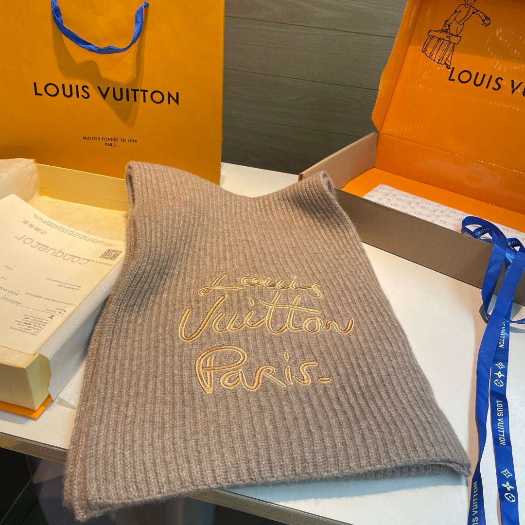 LV Exclusive Scarf 180cm Light Brown Wool 978804