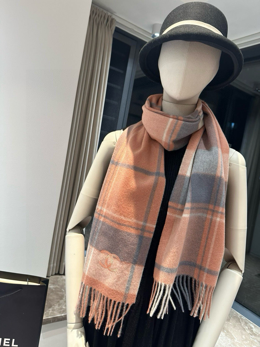 CC 25s Scarf 180cm Camel Brown Cashmere 973464
