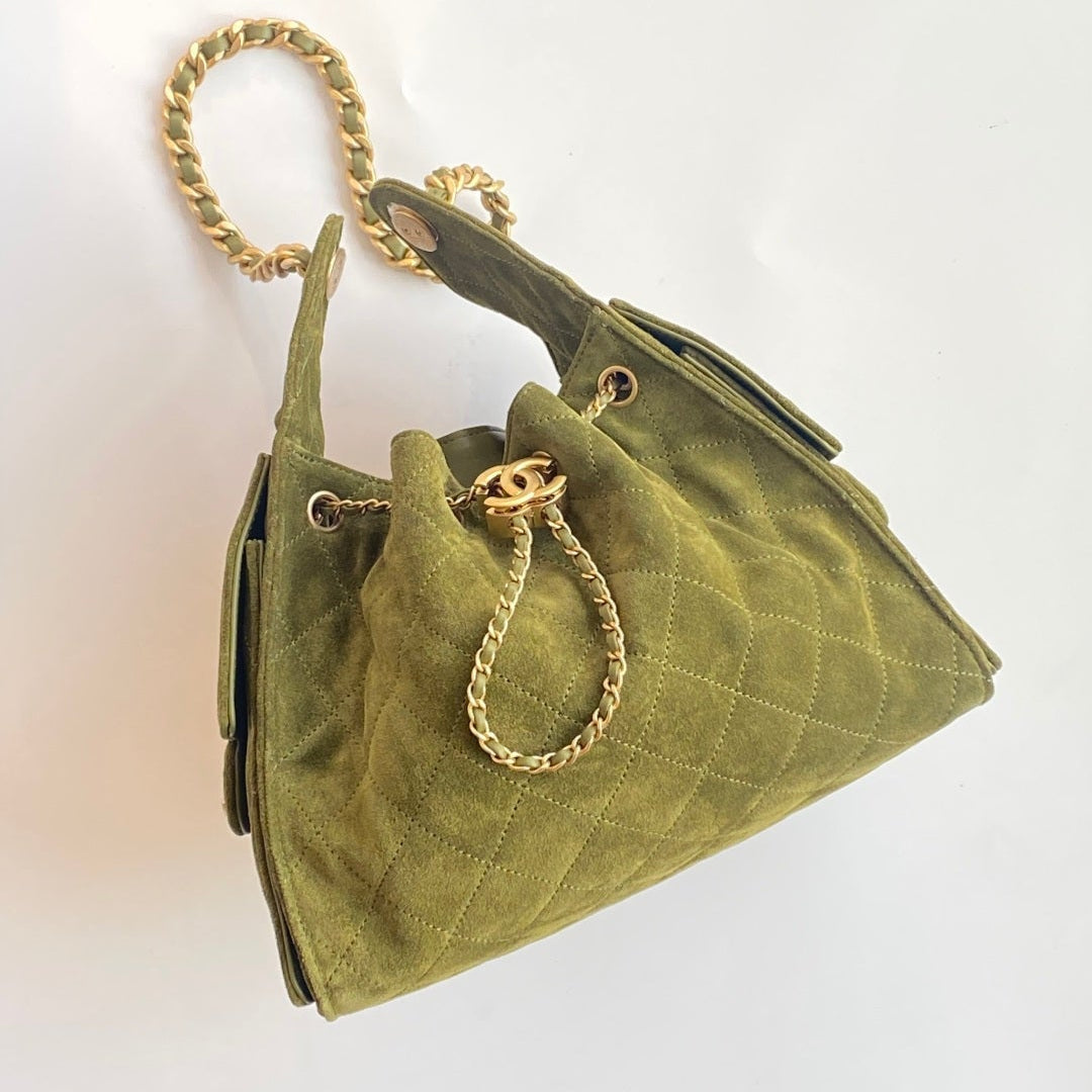 CC 2025 Hobo Bag 22cm Matcha Green Suede