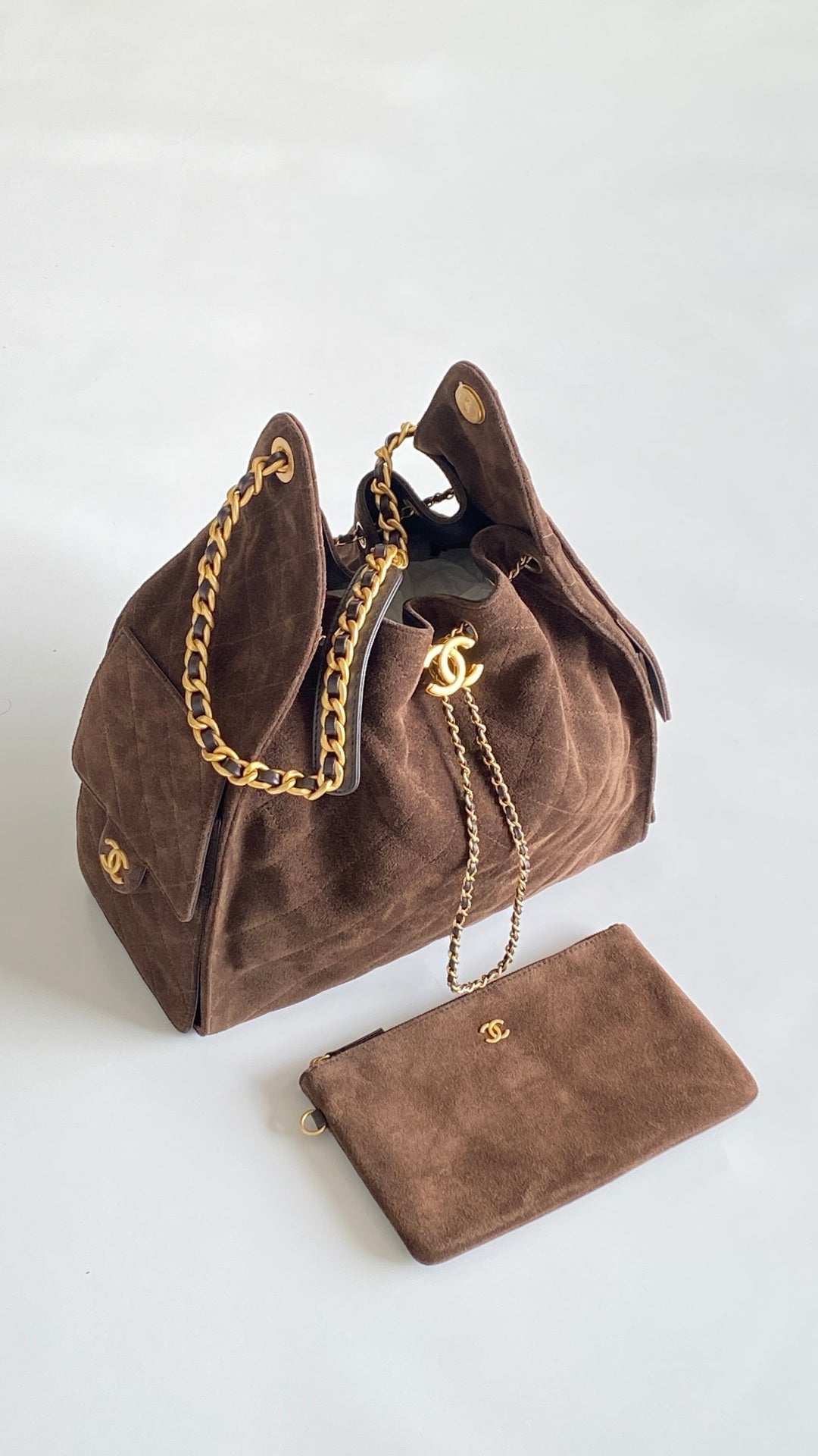 CC 2025 Hobo Bag 40cm Brown Suede