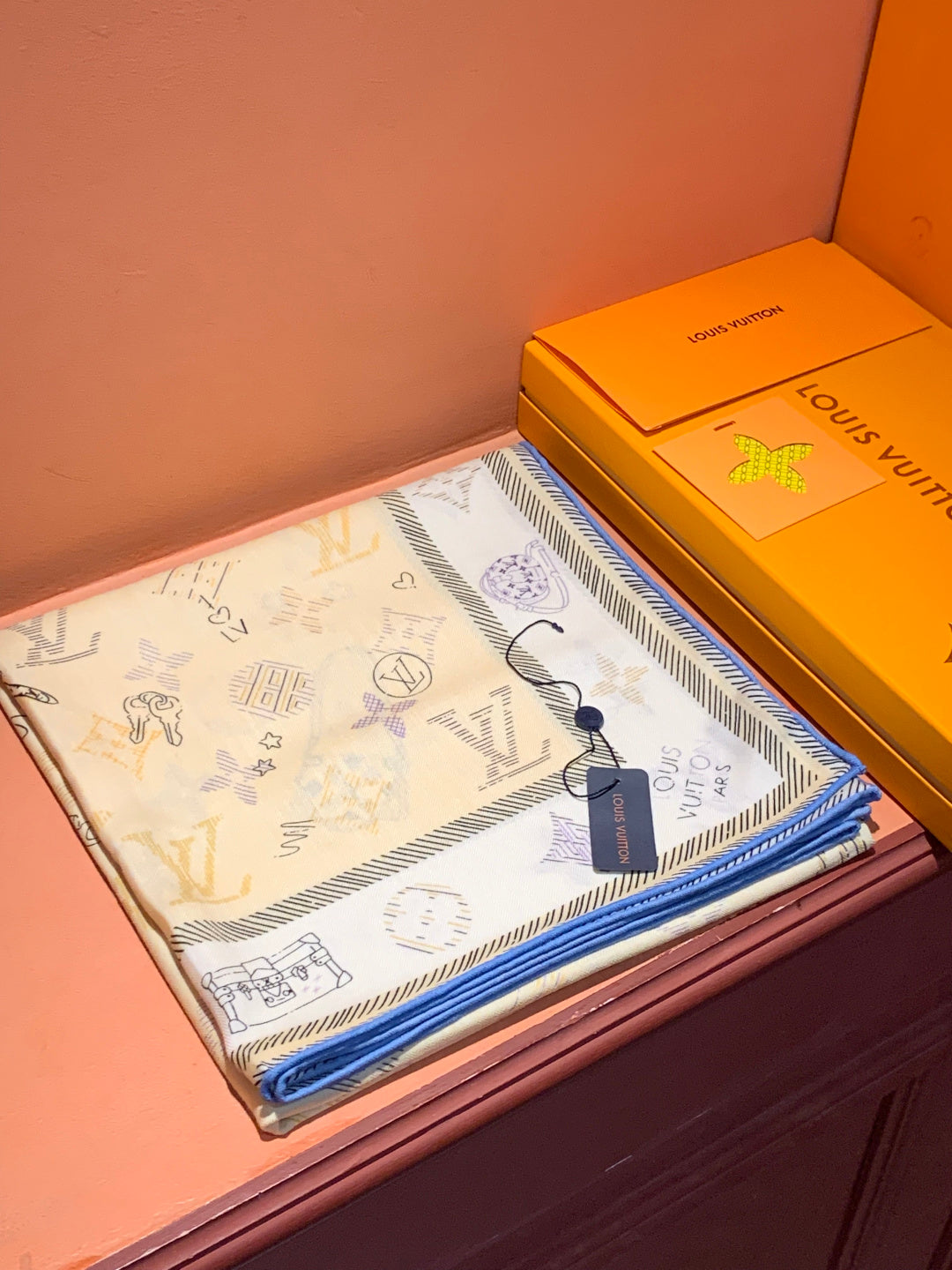 LV Double-sided velvet 140cm Light Yellow Silk Cashmere 967396