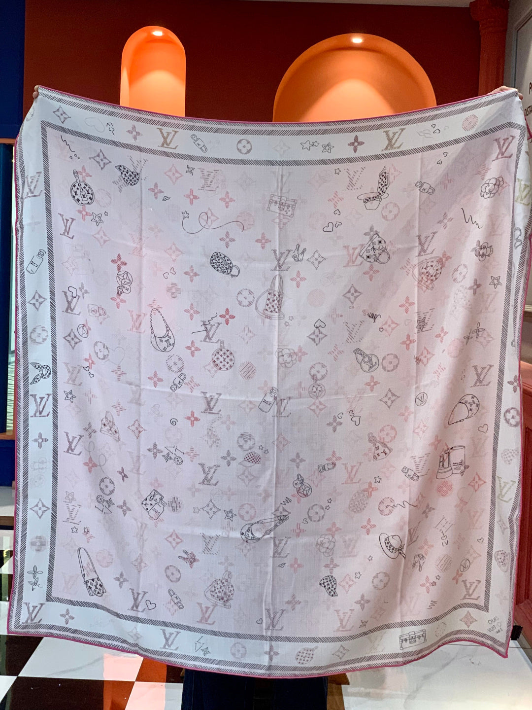 LV Double-sided velvet 140cm Pink Silk Cashmere 967397