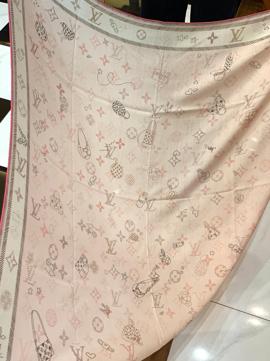LV Double-sided velvet 140cm Pink Silk Cashmere 967397
