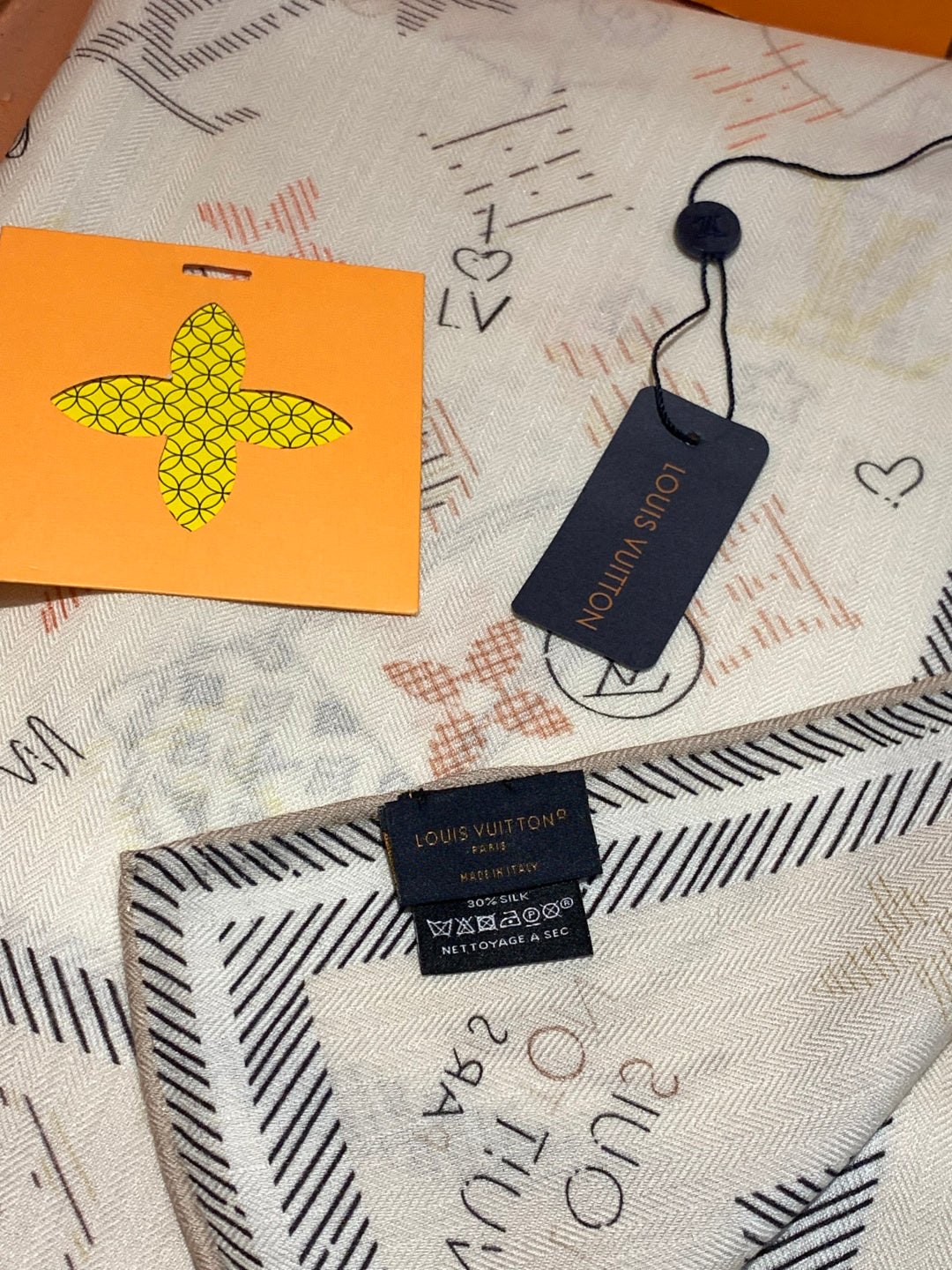 LV Double-sided velvet 140cm Cream Silk Cashmere 967398