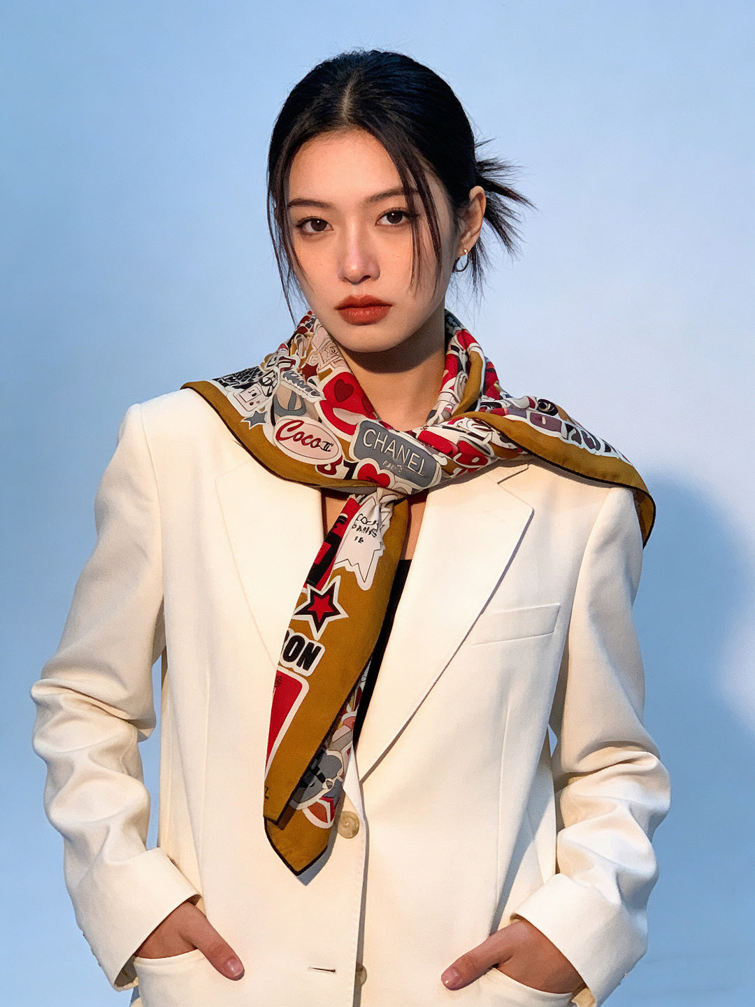 CC 25 Reversible Scarf 135cm Brown Colorful Cashmere 969146