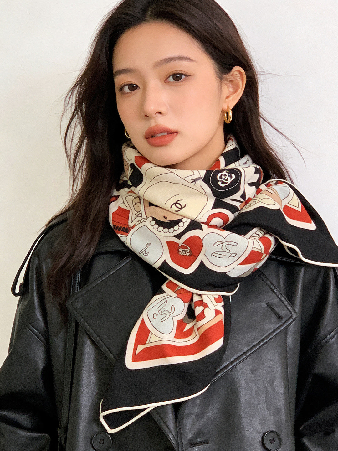 CC 25 Reversible Scarf 135cm Red Colorful Cashmere 969147