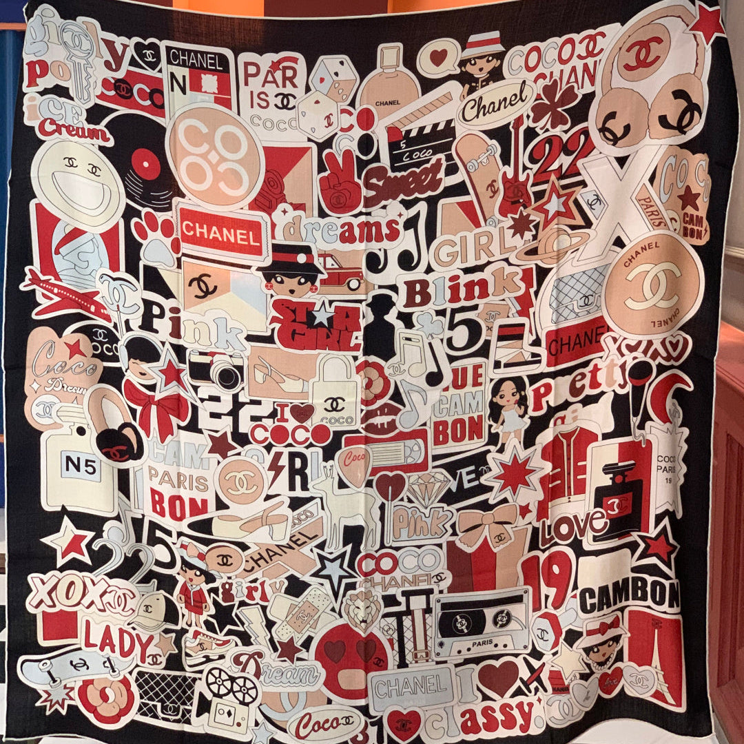 CC 25 Reversible Scarf 135cm Red Colorful Cashmere 969147