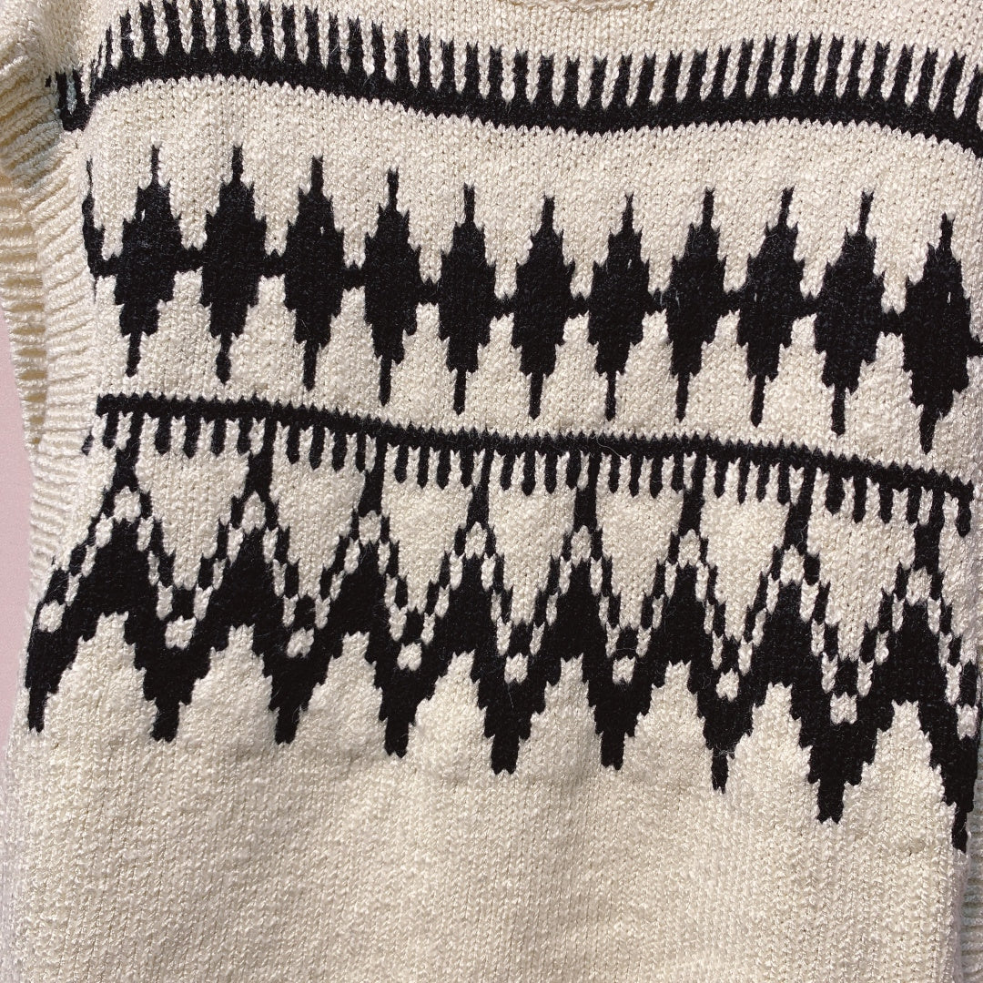 CD 25 Sleeveless Sweater White Black Wool 320037