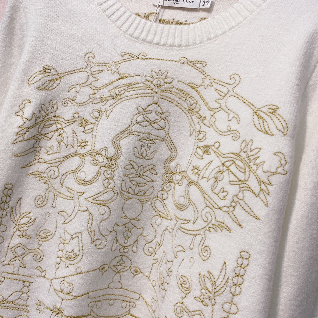 CD 25 Knit Sweater White Wool 320041