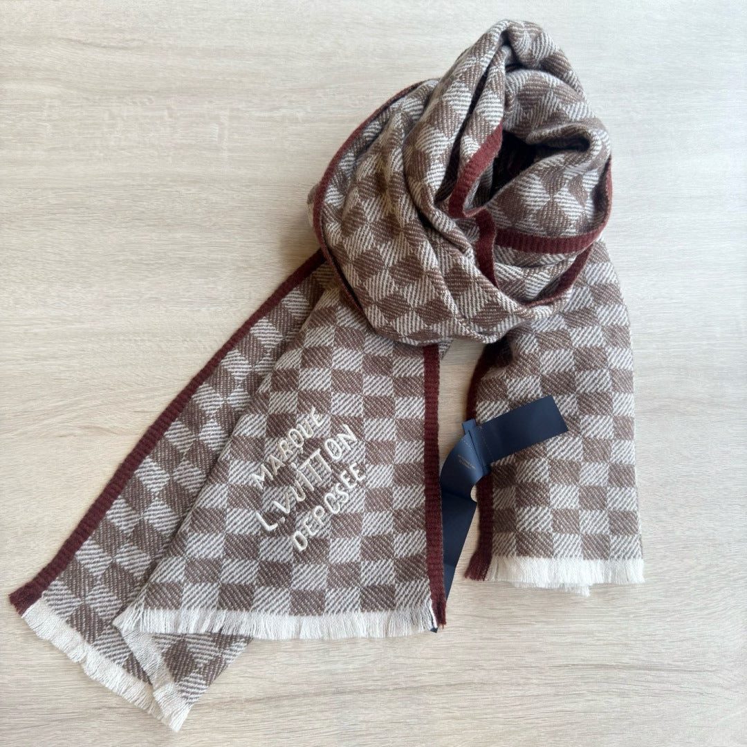LV Classic Scarf 190cm Light Brown Cashmere 971114