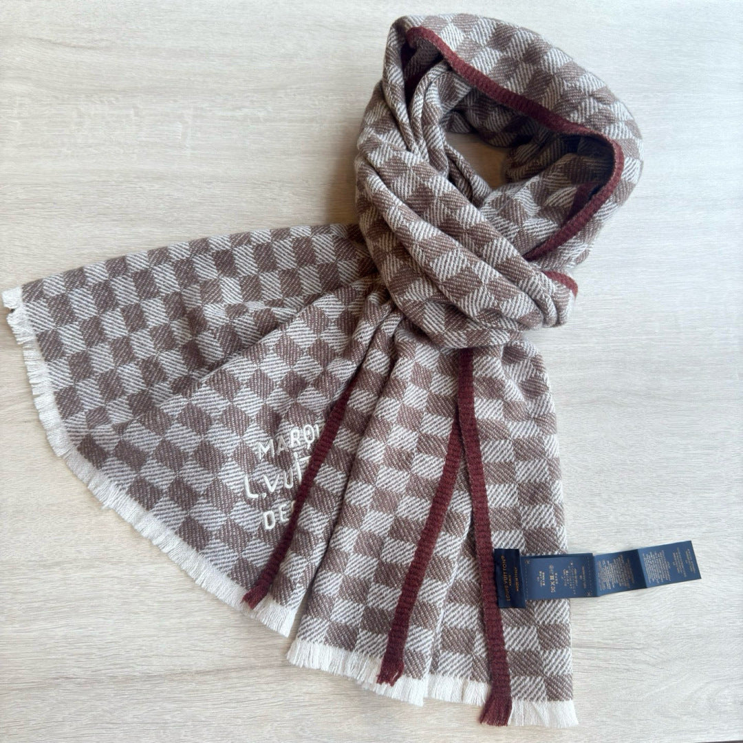LV Classic Scarf 190cm Light Brown Cashmere 971114