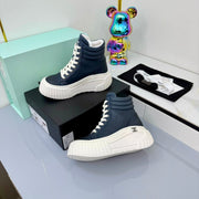 Chanel 2025 High-Top Sneakers Blue White Cowhide 469796