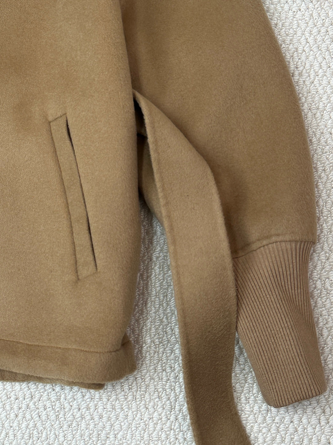 Prada 25 Hooded Coat Camel Wool 637350