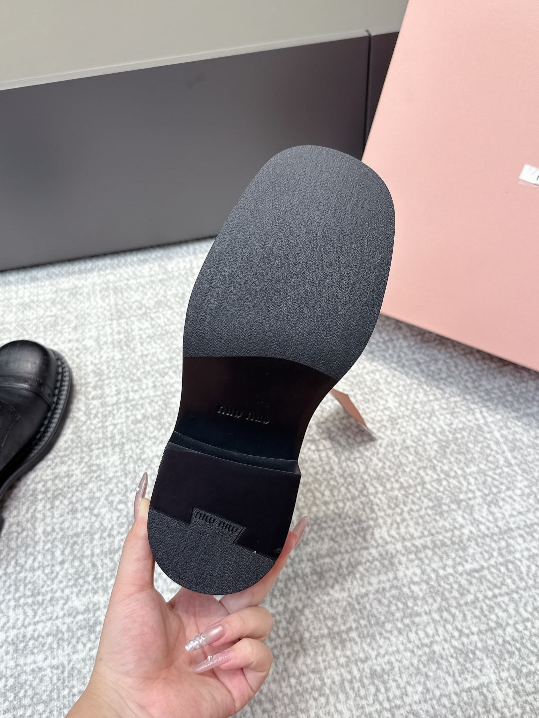 MIU MIU Martin boots black sheepskin 461842