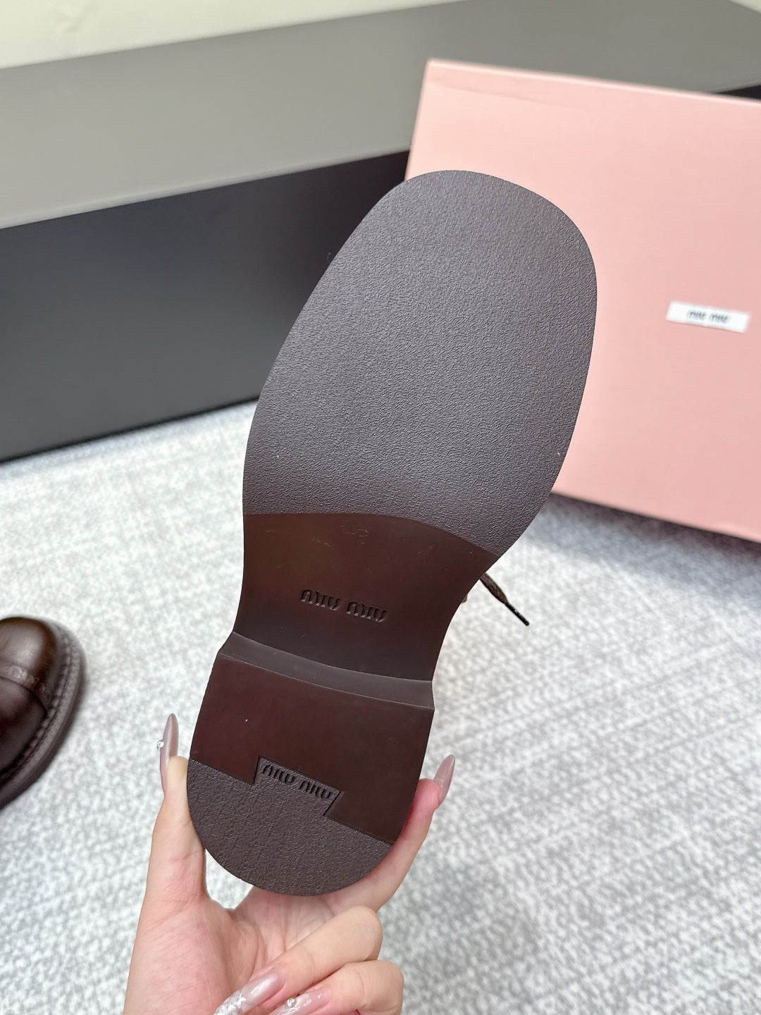 MIU MIU Cowboy High Boots Dark Brown Sheepskin 461844