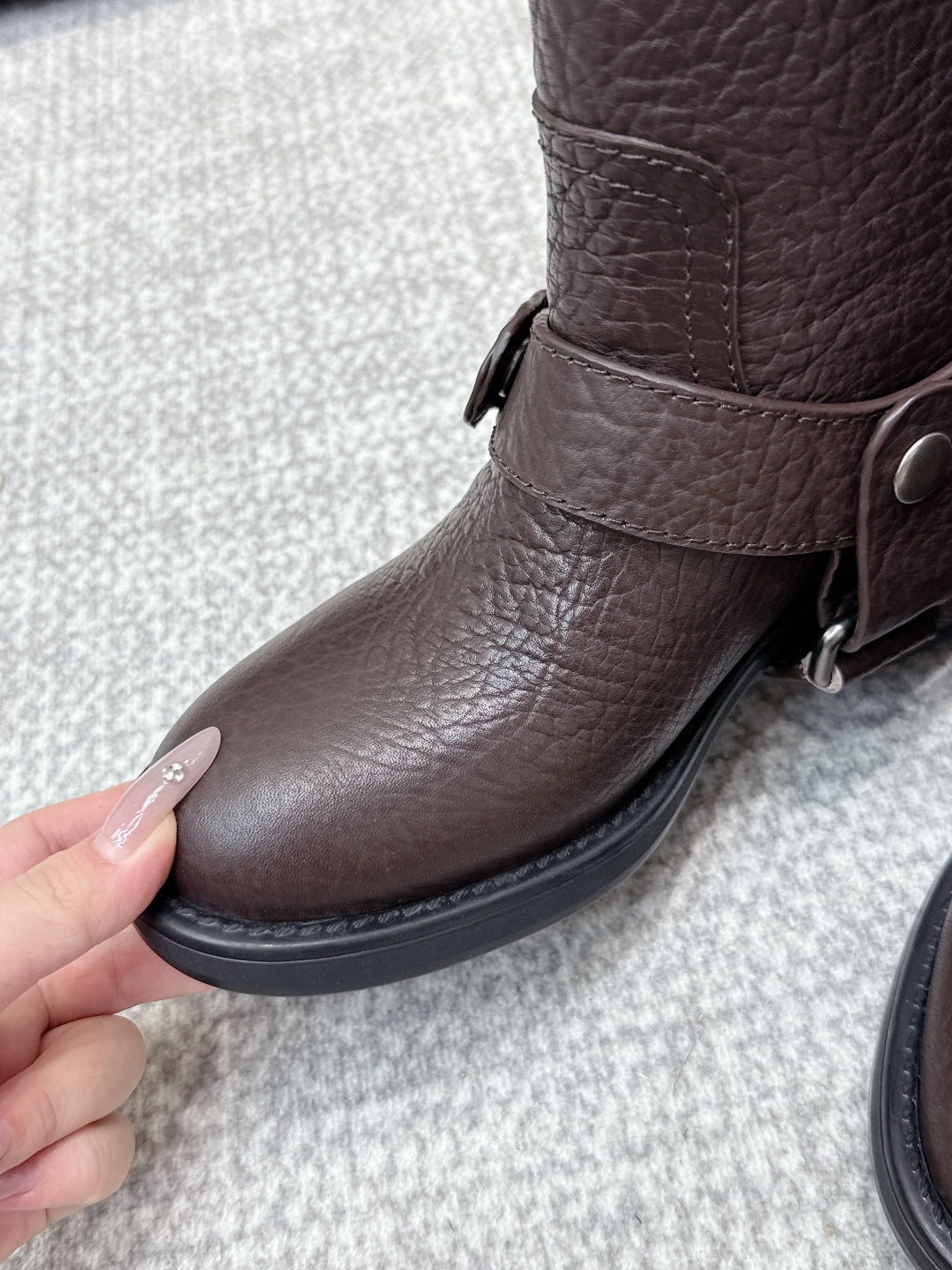 MIU MIU Martin boots Dark Brown Sheepskin 461849