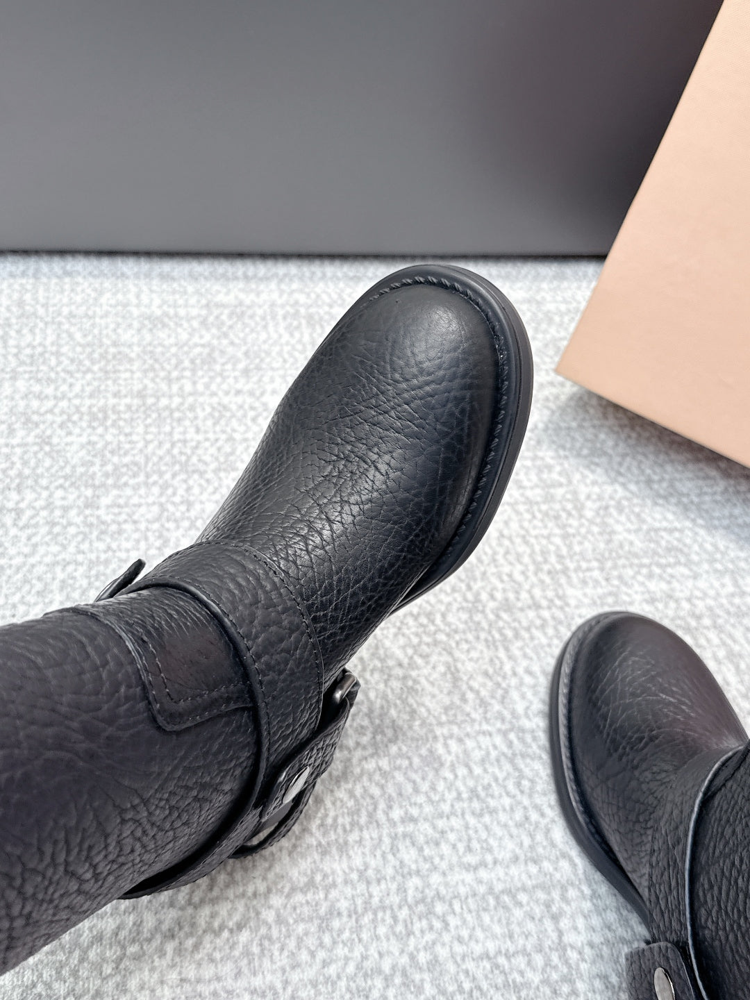 MIU MIU Martin boots Black Sheepskin 461850