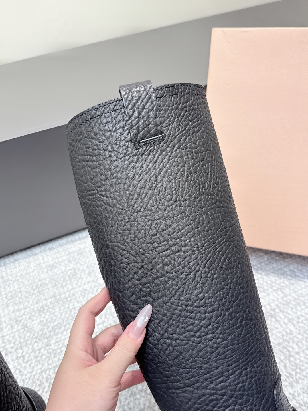 MIU MIU high boots black sheepskin 461852