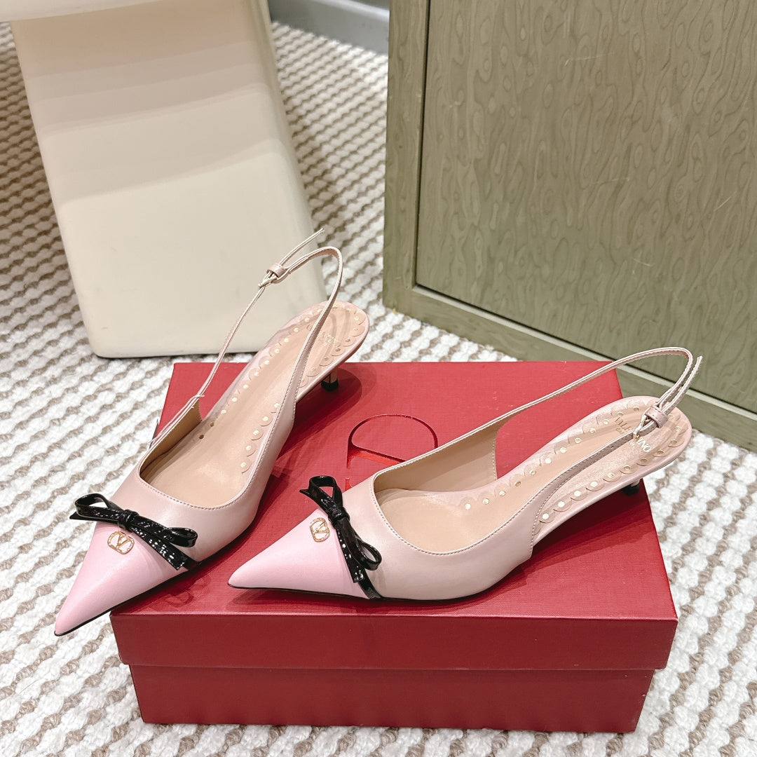 VT 26s Slingback 45 White Pink Calfskin 612240