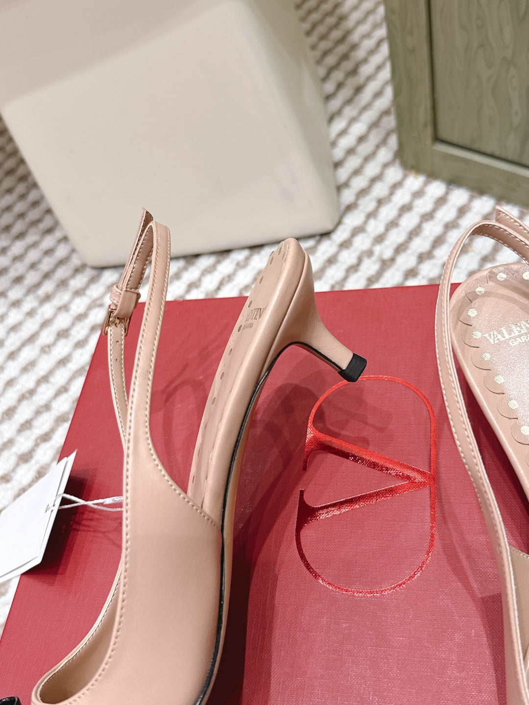 VT 26s Slingback 45 Beige Blue Calfskin 612242