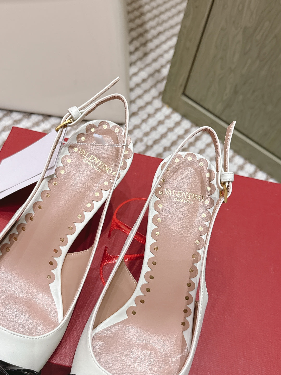 VT 26s Slingback 70 White Brown Calfskin 612244