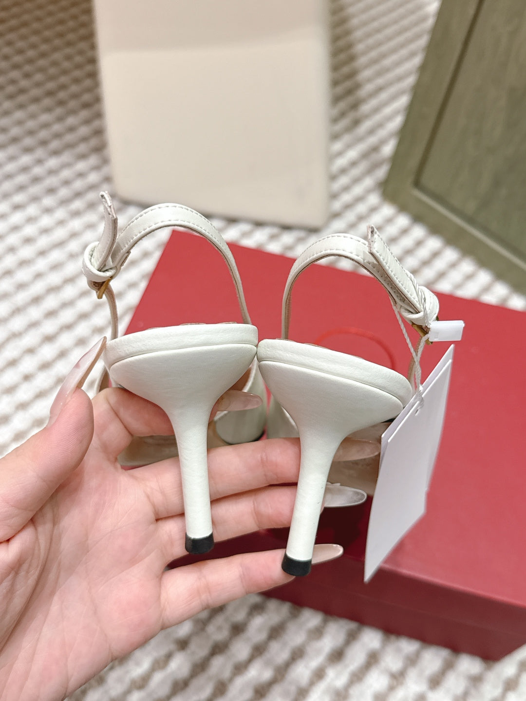 VT 26s Slingback 70 White Brown Calfskin 612244