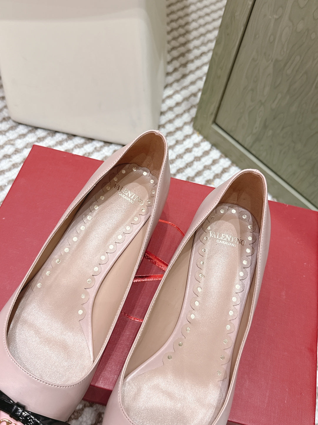 VT 26s Pump 45 Beige Pink Genuine Leather 612250