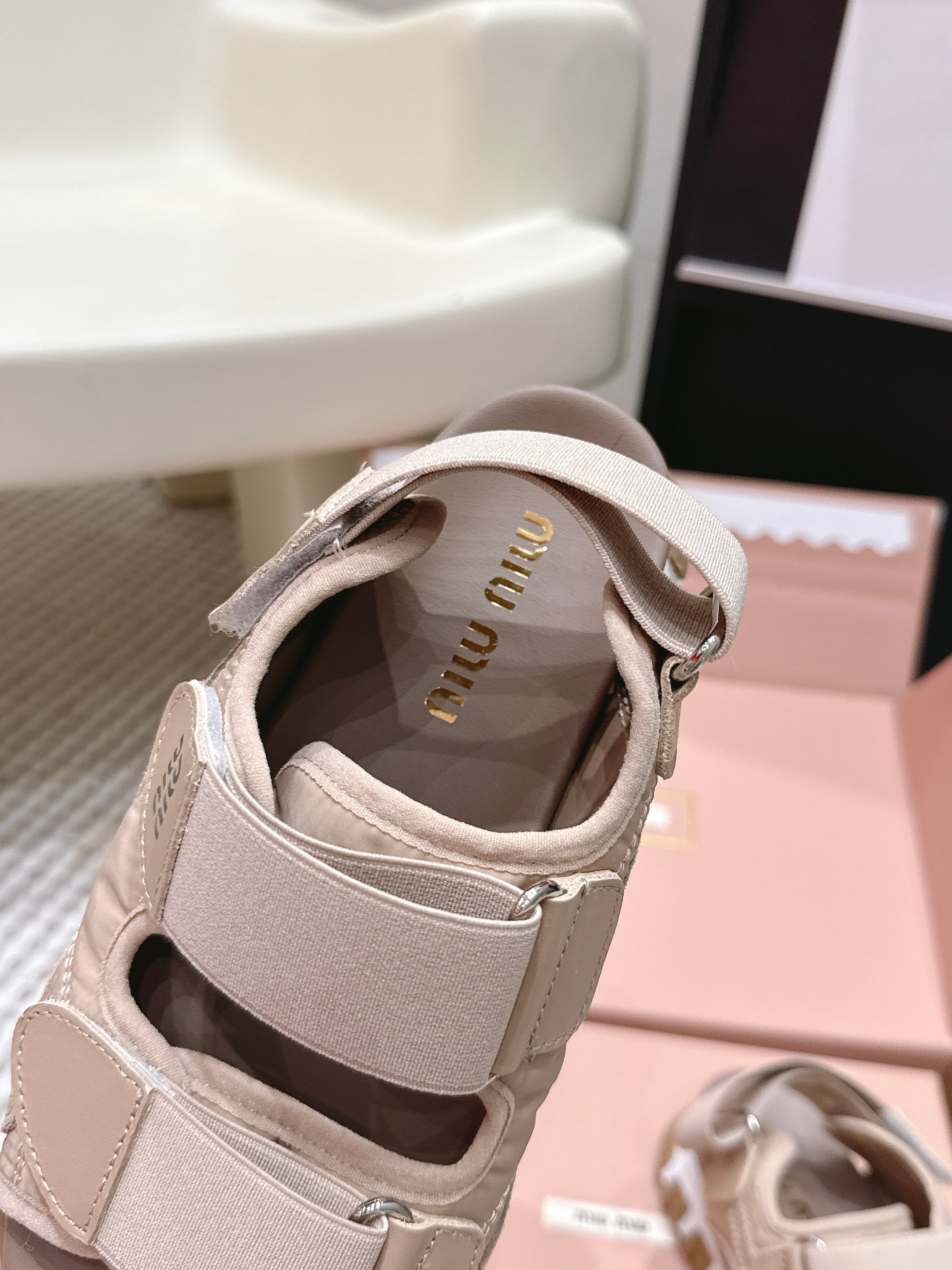 MIU 26 Platform Sandals Light Brown Leather 632331