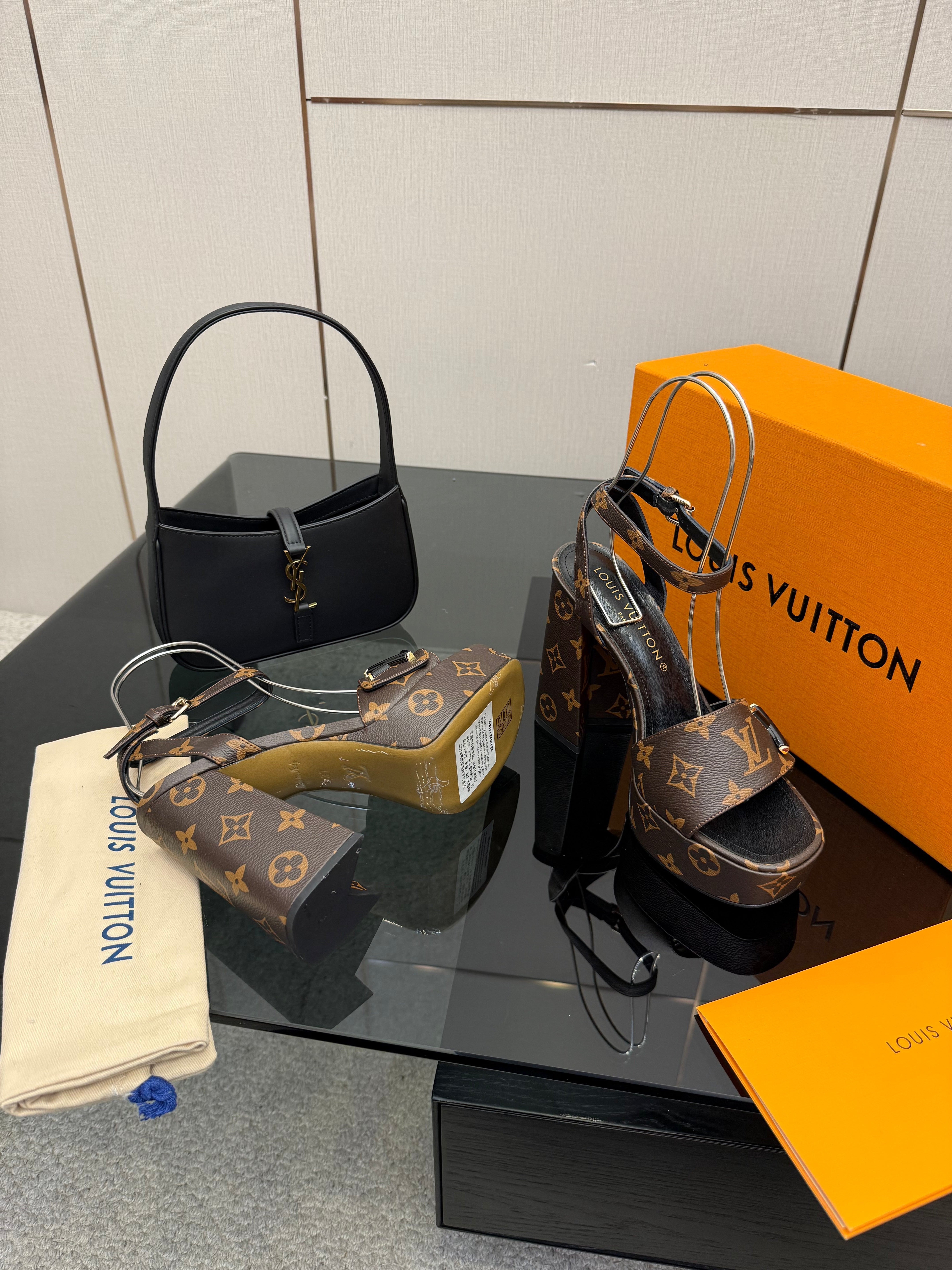 LV 26ss Platform Sandals 110 Brown Monogram Leather 629618