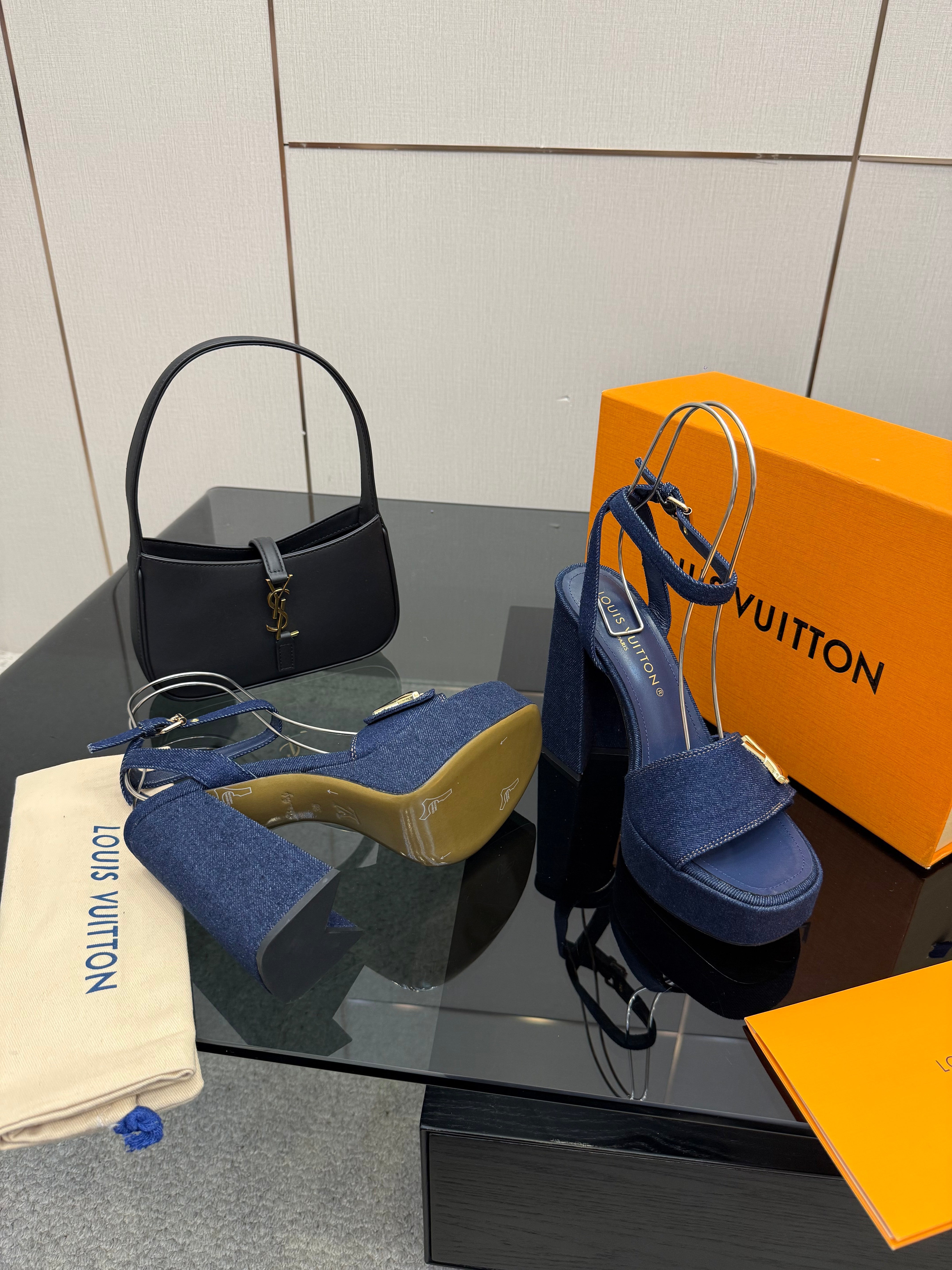 LV 26ss Platform Sandals 110 Blue Denim 629620