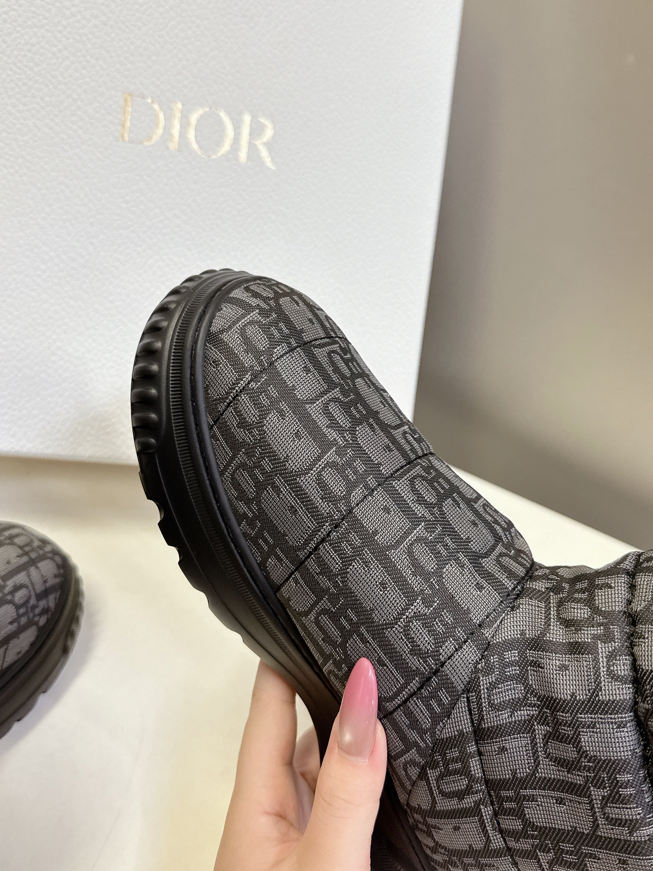 CD Snow Boots Black Fabric Wool 536728