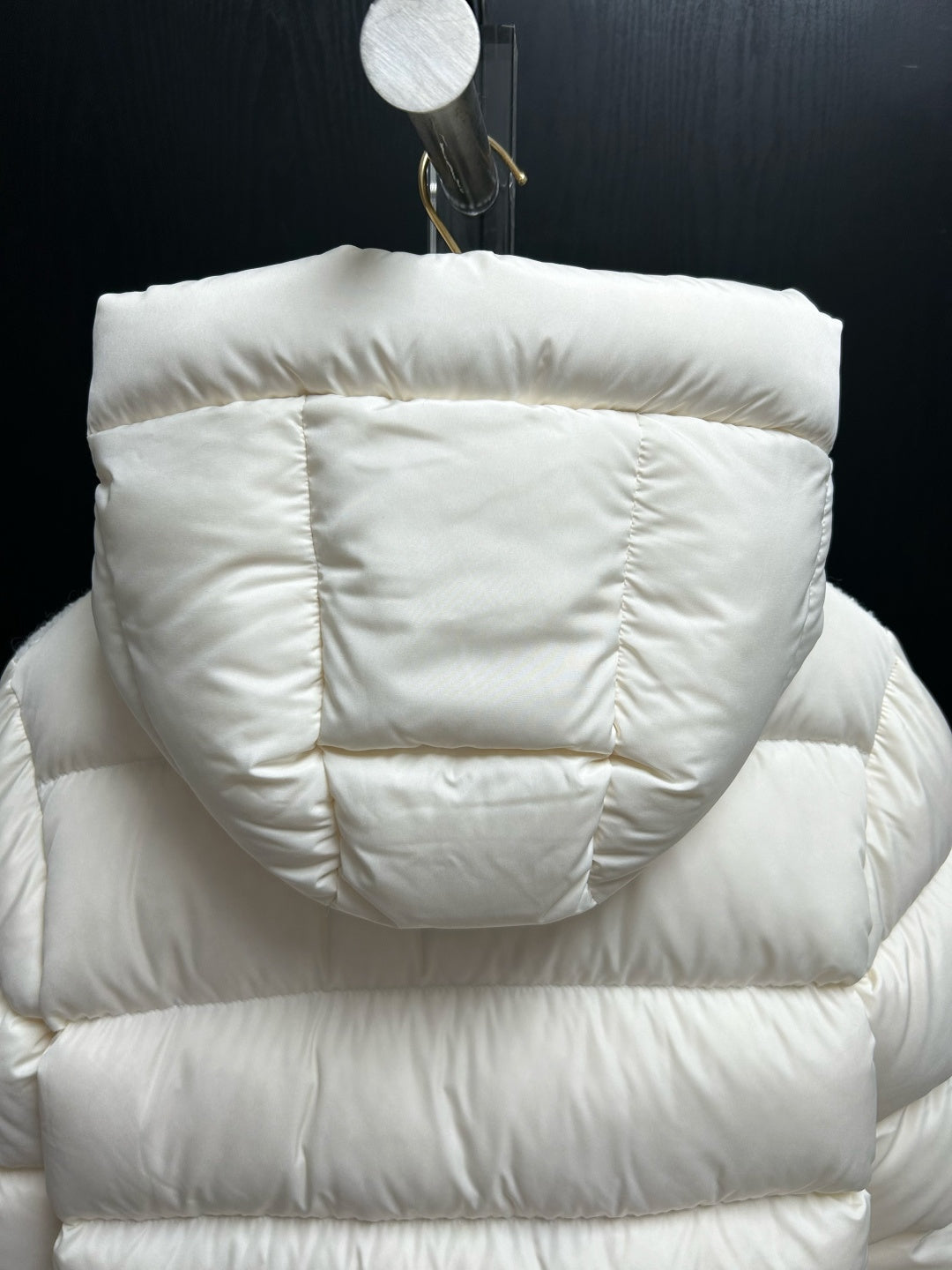 Moncler 2025 Caille Long Down Coat White Wool