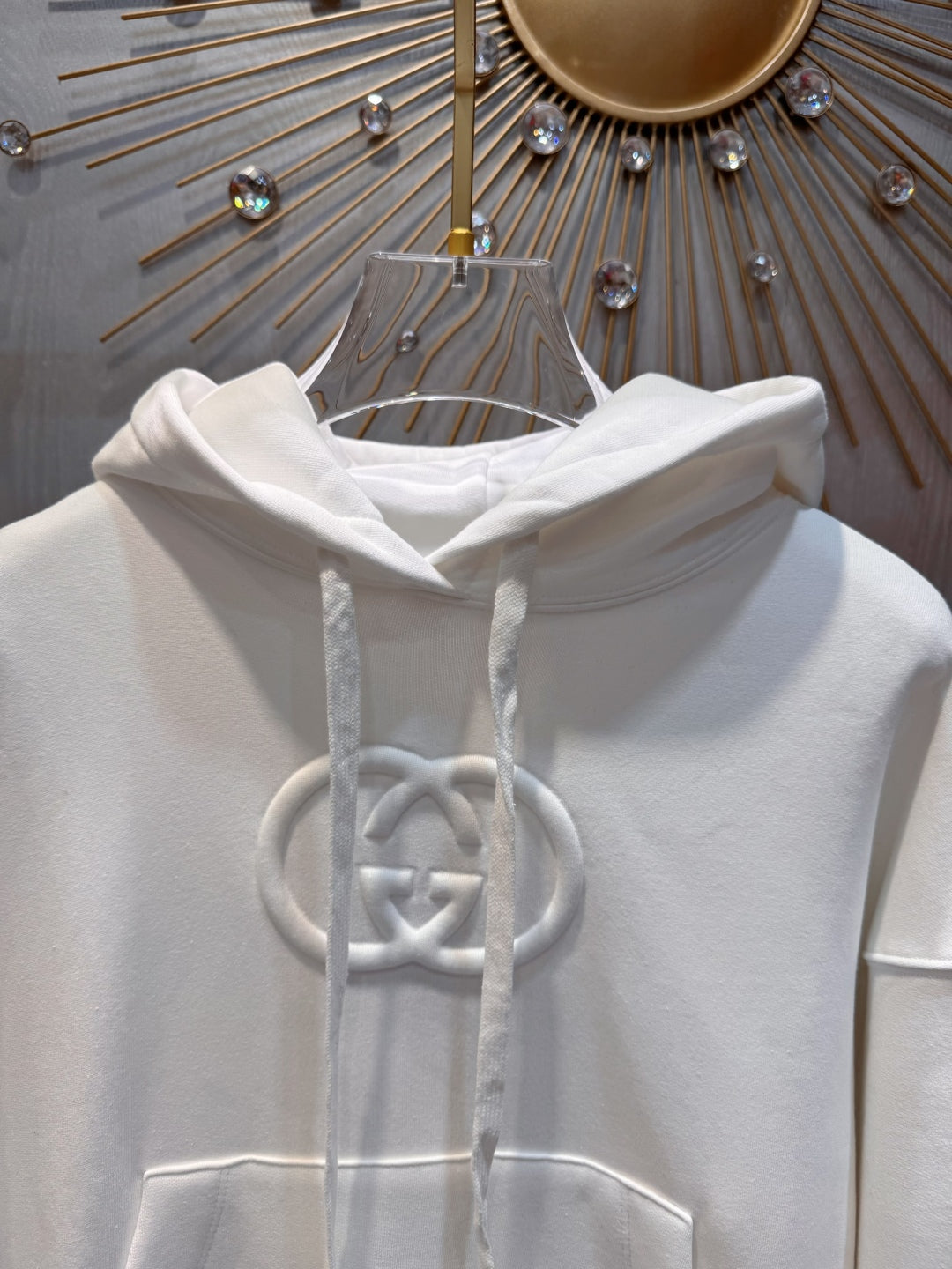 GG 25 Hooded Sweatshirt White Cotton 0021