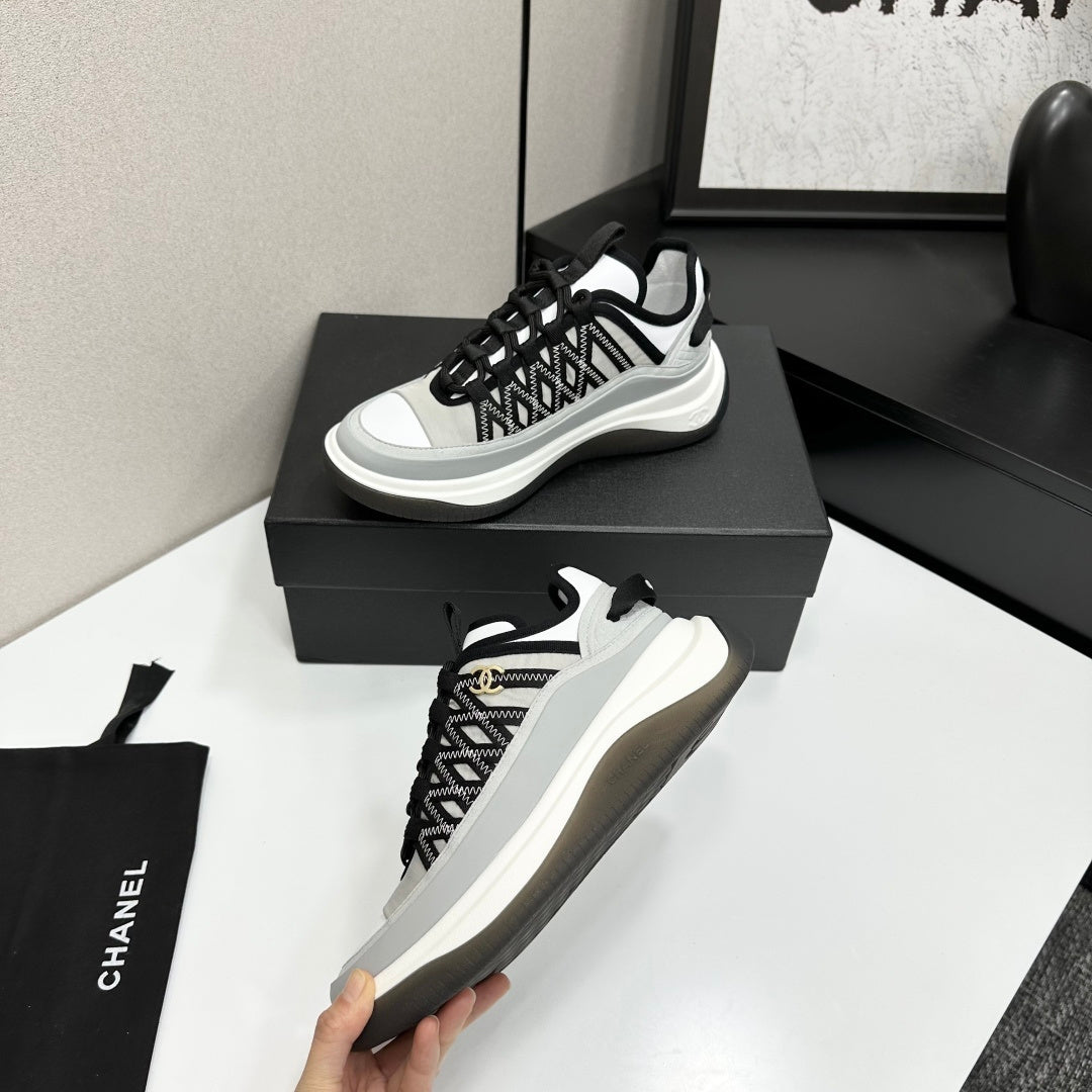 CC 26s Casual Sneakers Black White Gray Fabric Cowhide 626373