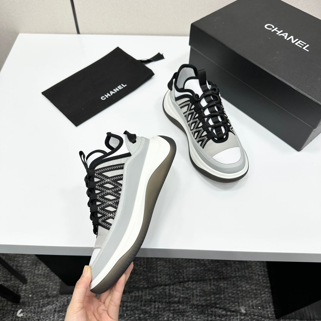 CC 26s Casual Sneakers Black White Gray Fabric Cowhide 626373