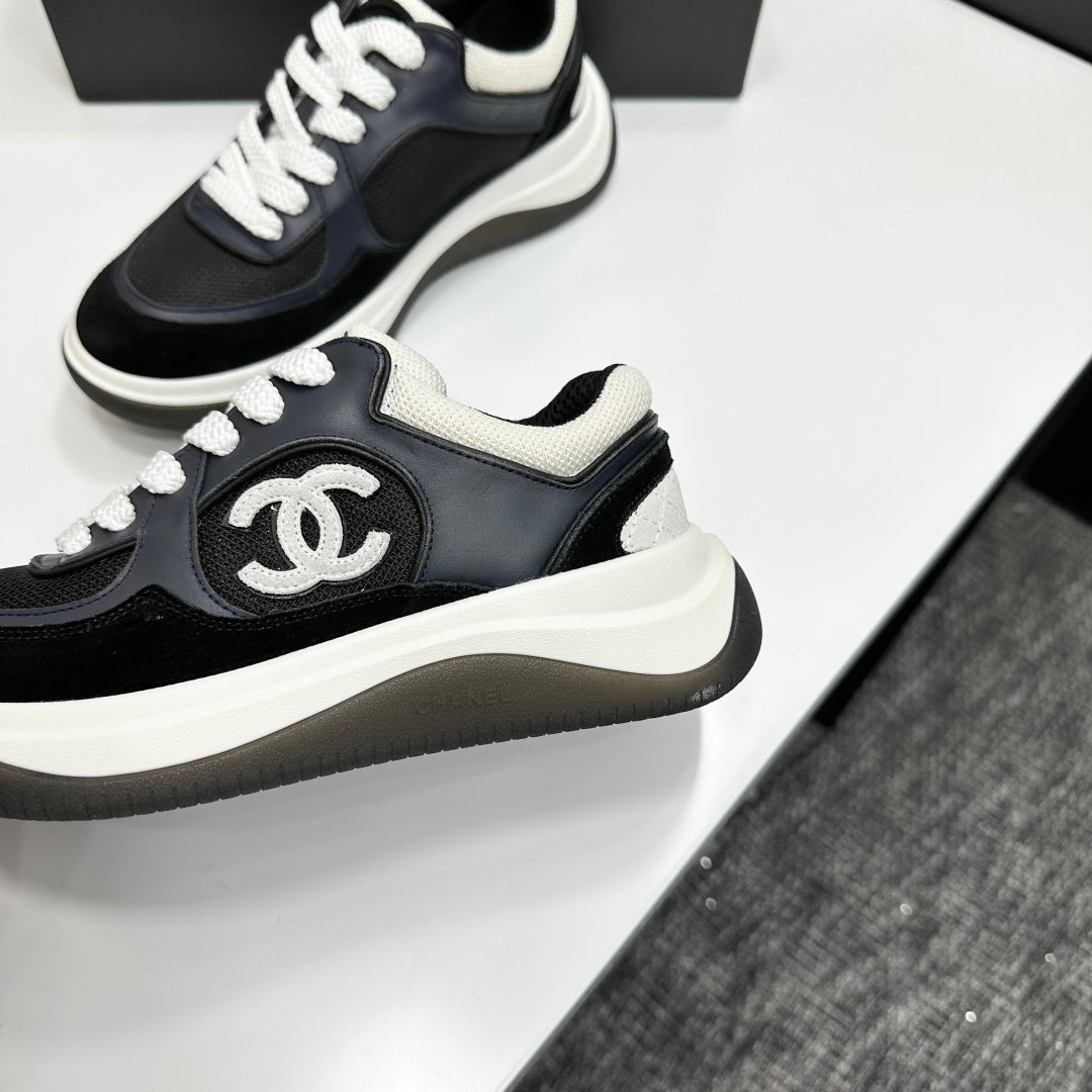 CC 26s Casual Sneakers Black Navy Blue Fabric Suede 626472