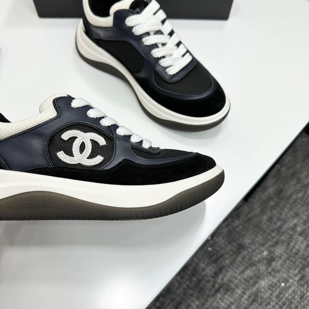 CC 26s Casual Sneakers Black Navy Blue Fabric Suede 626472