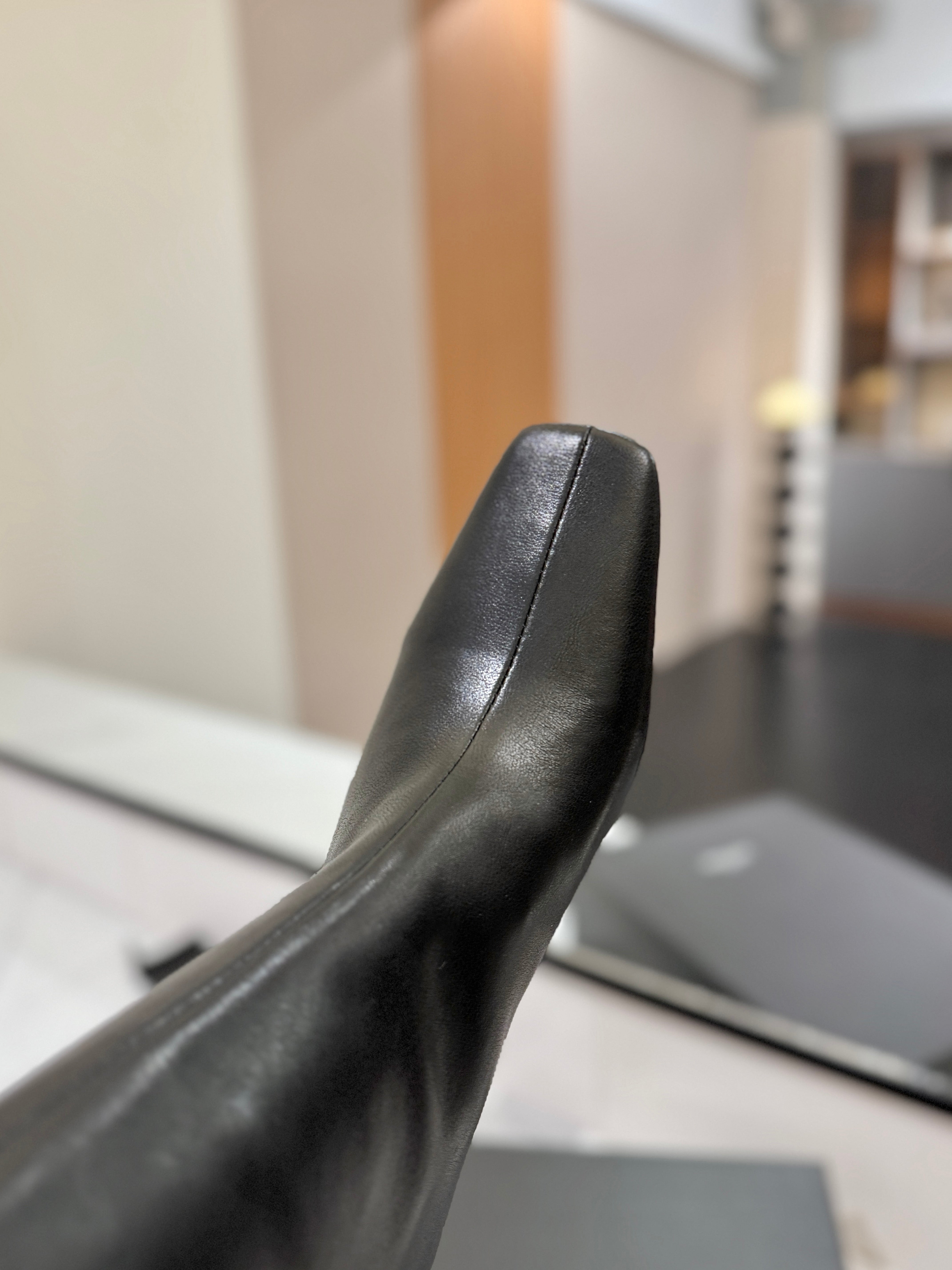 YSL 25 Over-the-Knee Martin Boot Black Calfskin 520782