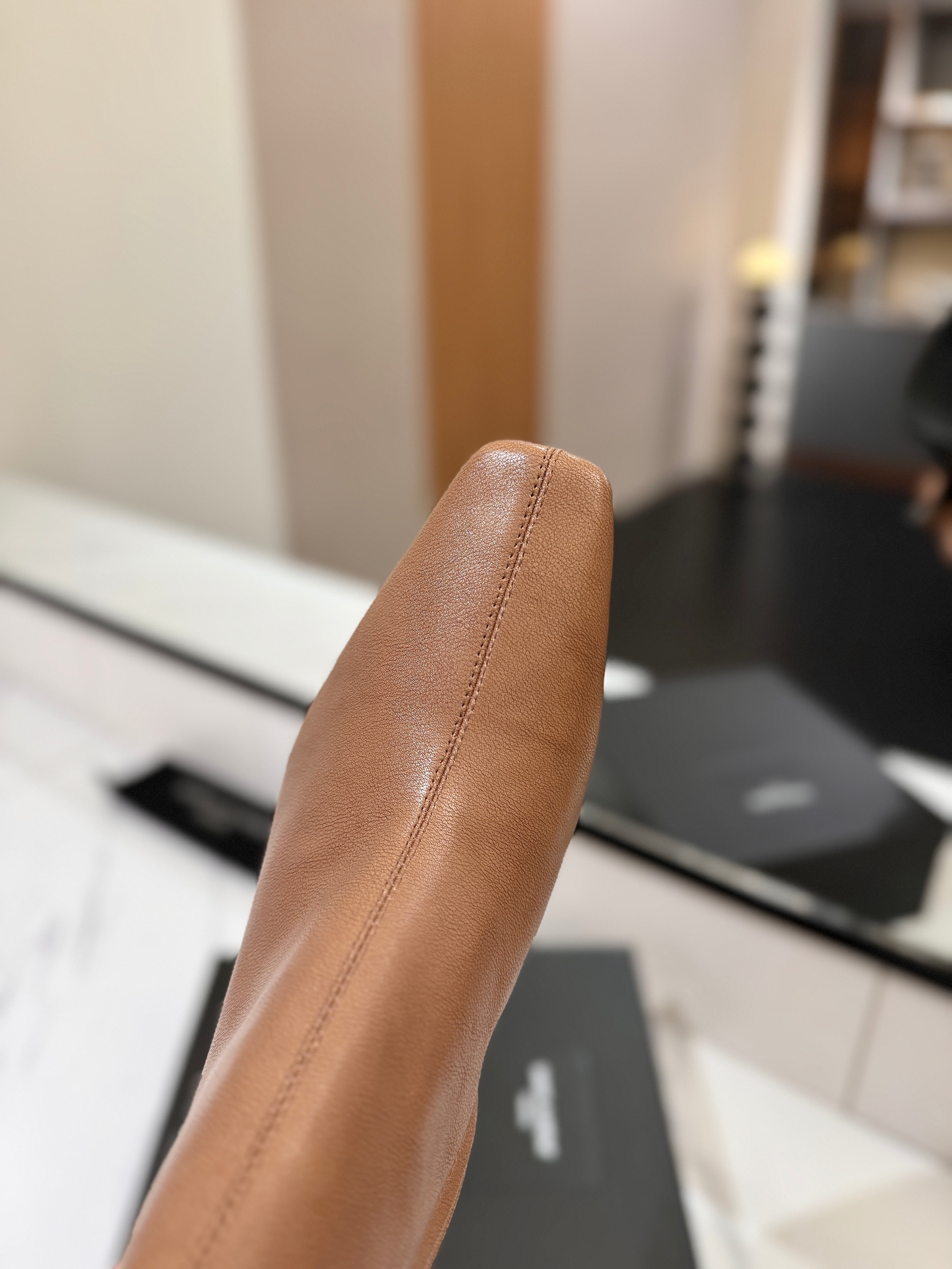 YSL 25  High-heeled Boot Light Brown Cowhide 520774