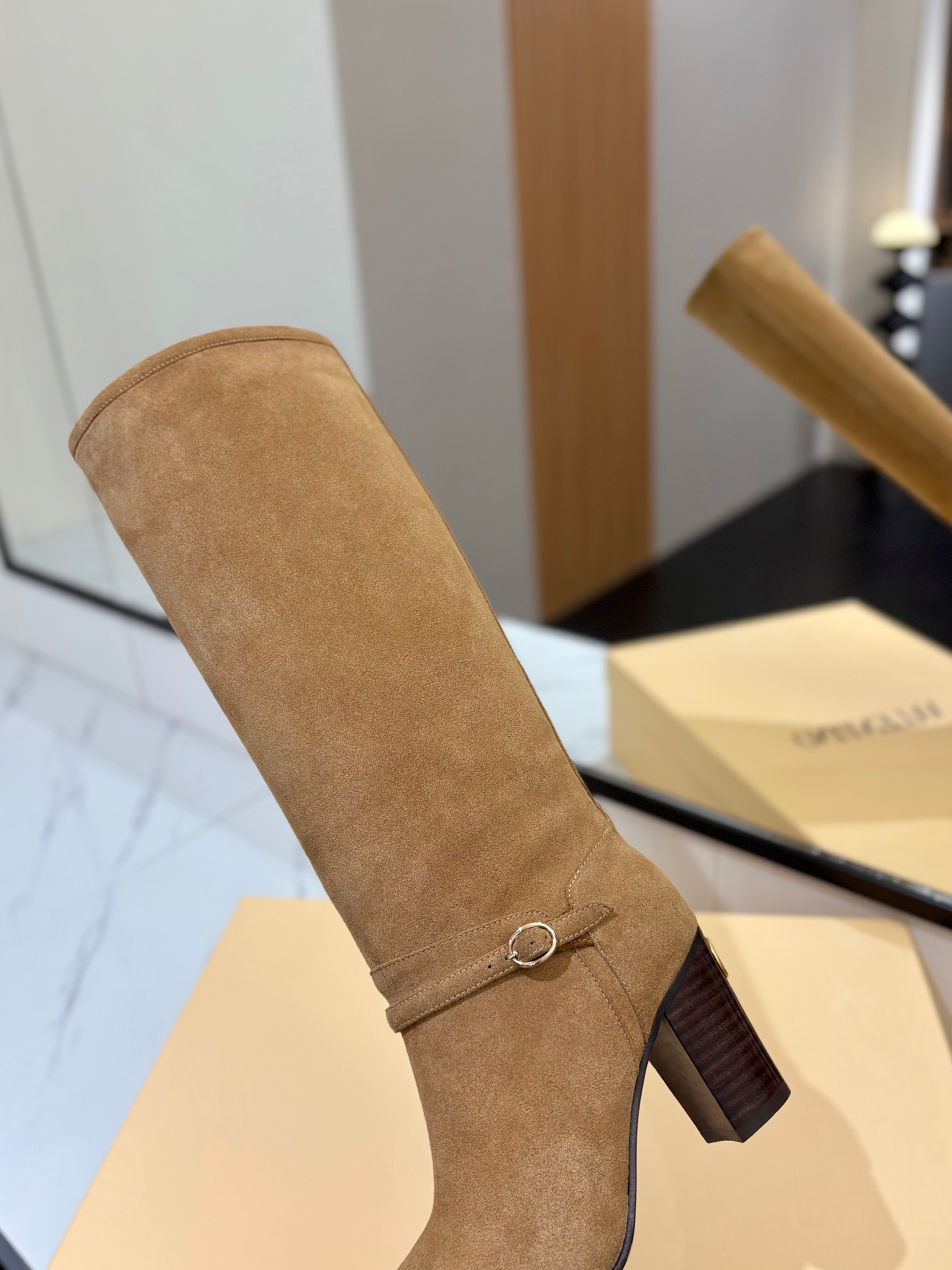 Valentino 2025 Pattie High Boot Tan Suede 560738