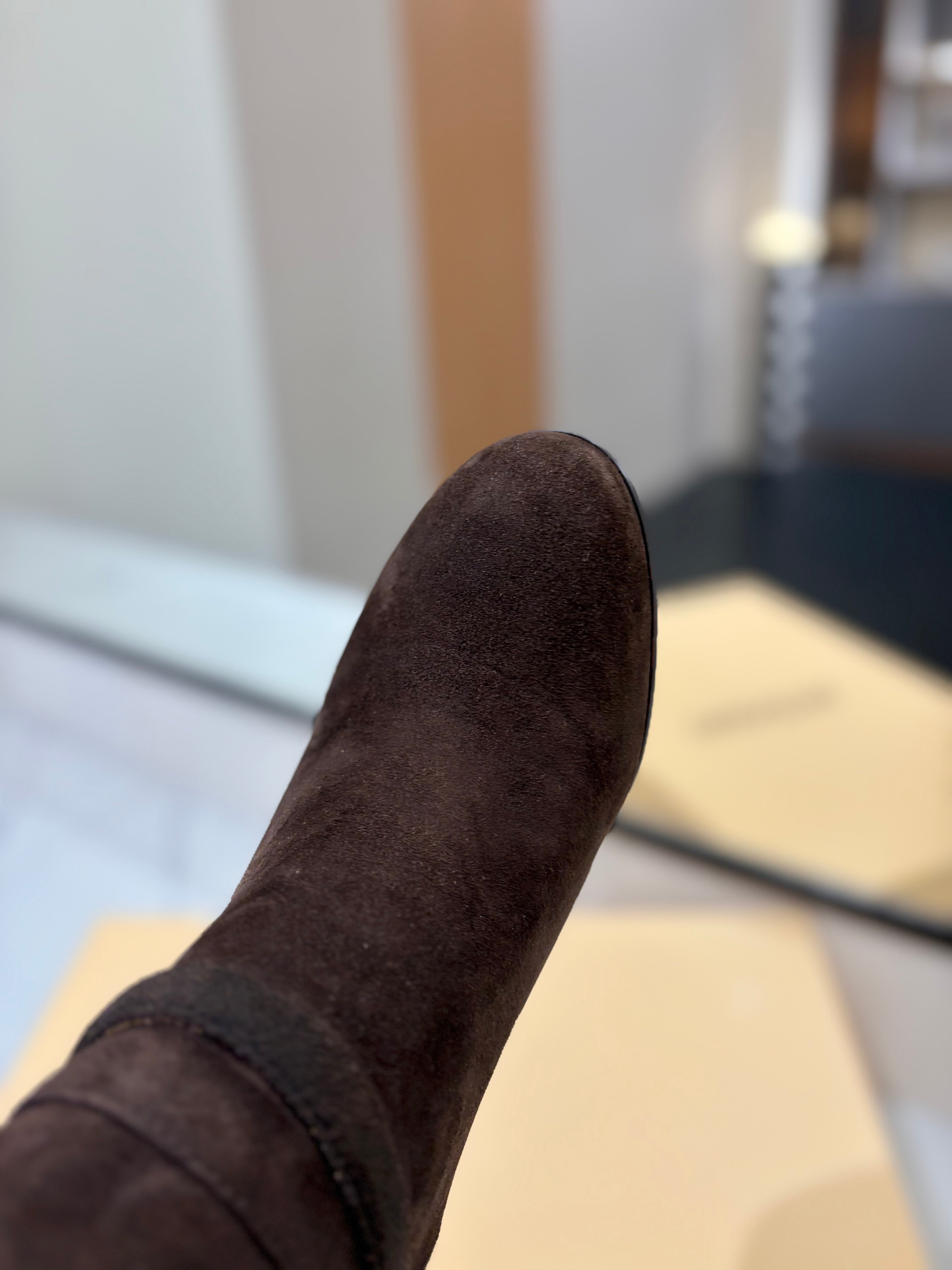 Valentino 2025 Pattie High Boot Dark Brown Suede 560739