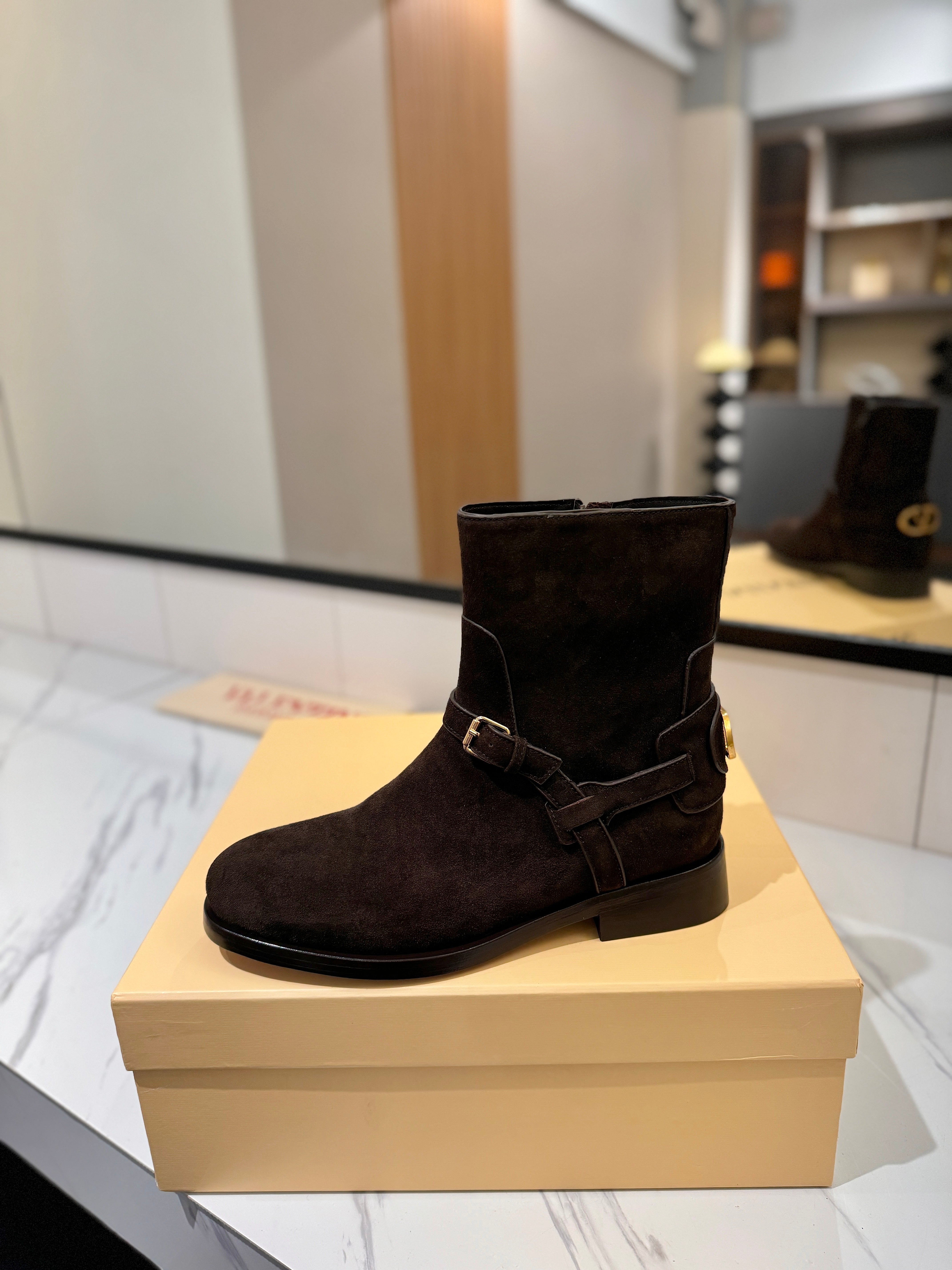 Valentino 2025 Pattie Boot Dark Brown Suede 560745