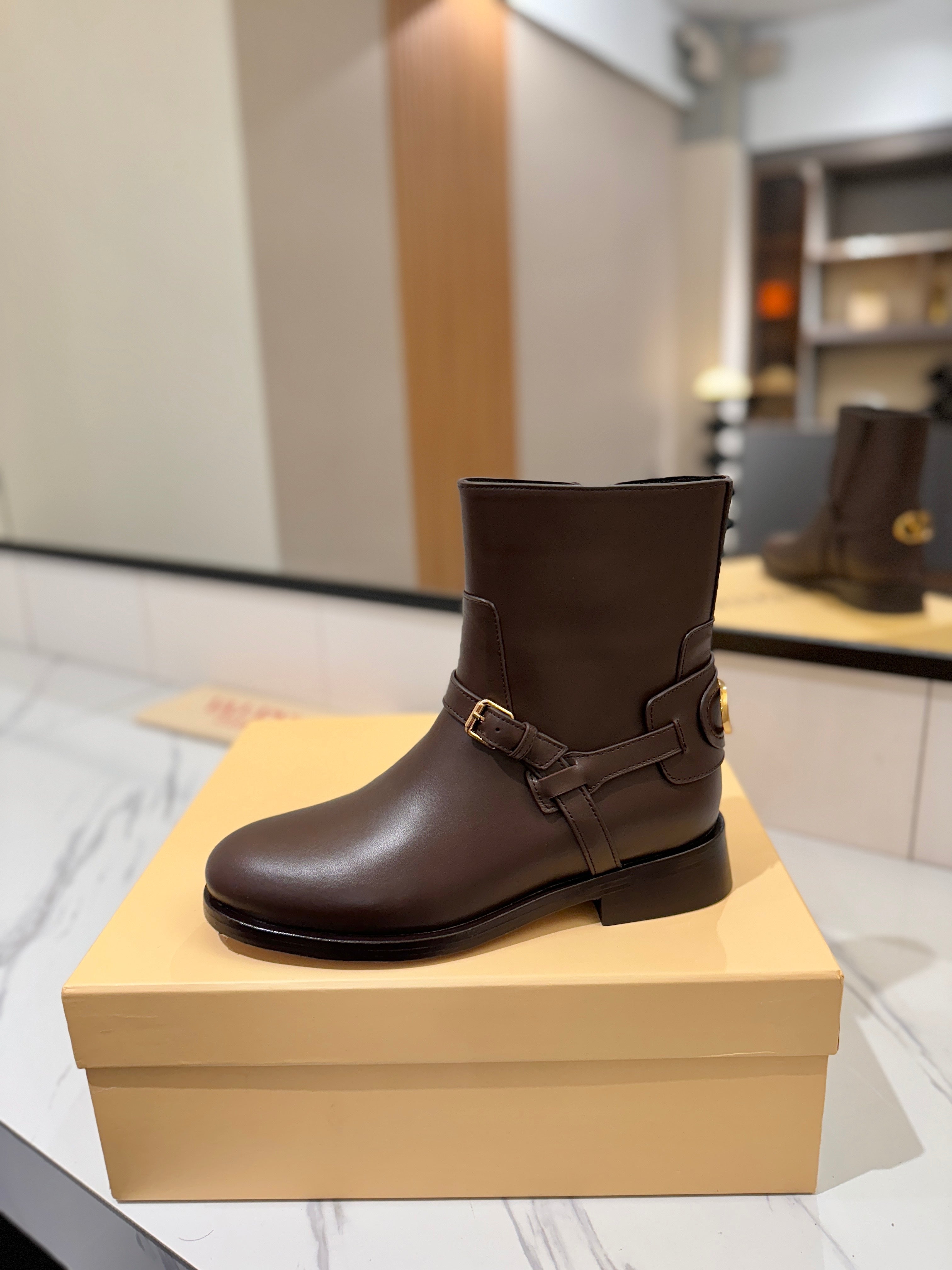 Valentino 2025 Pattie Boot Dark Brown Calfskin 560748