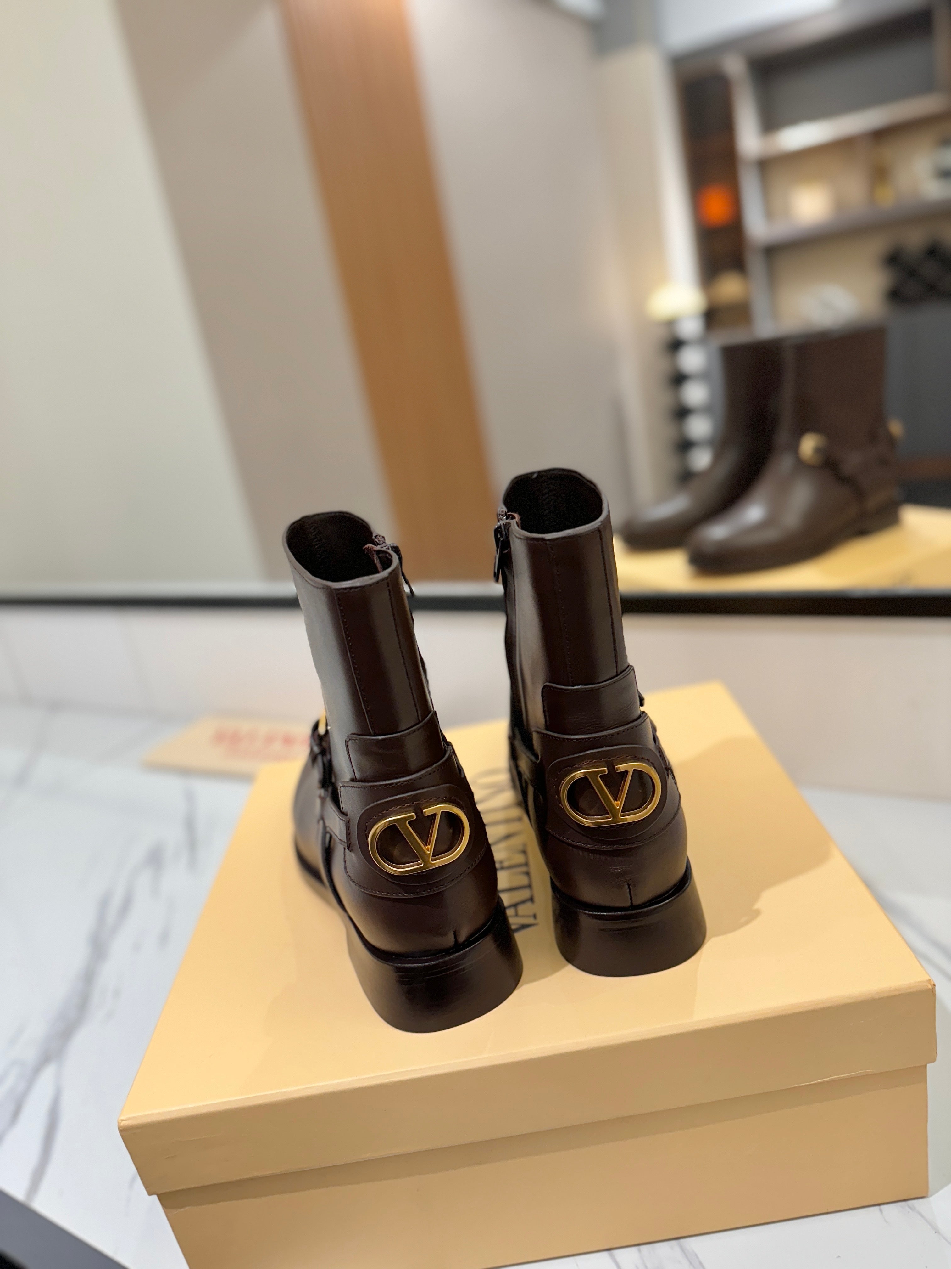 Valentino 2025 Pattie Boot Dark Brown Calfskin 560748