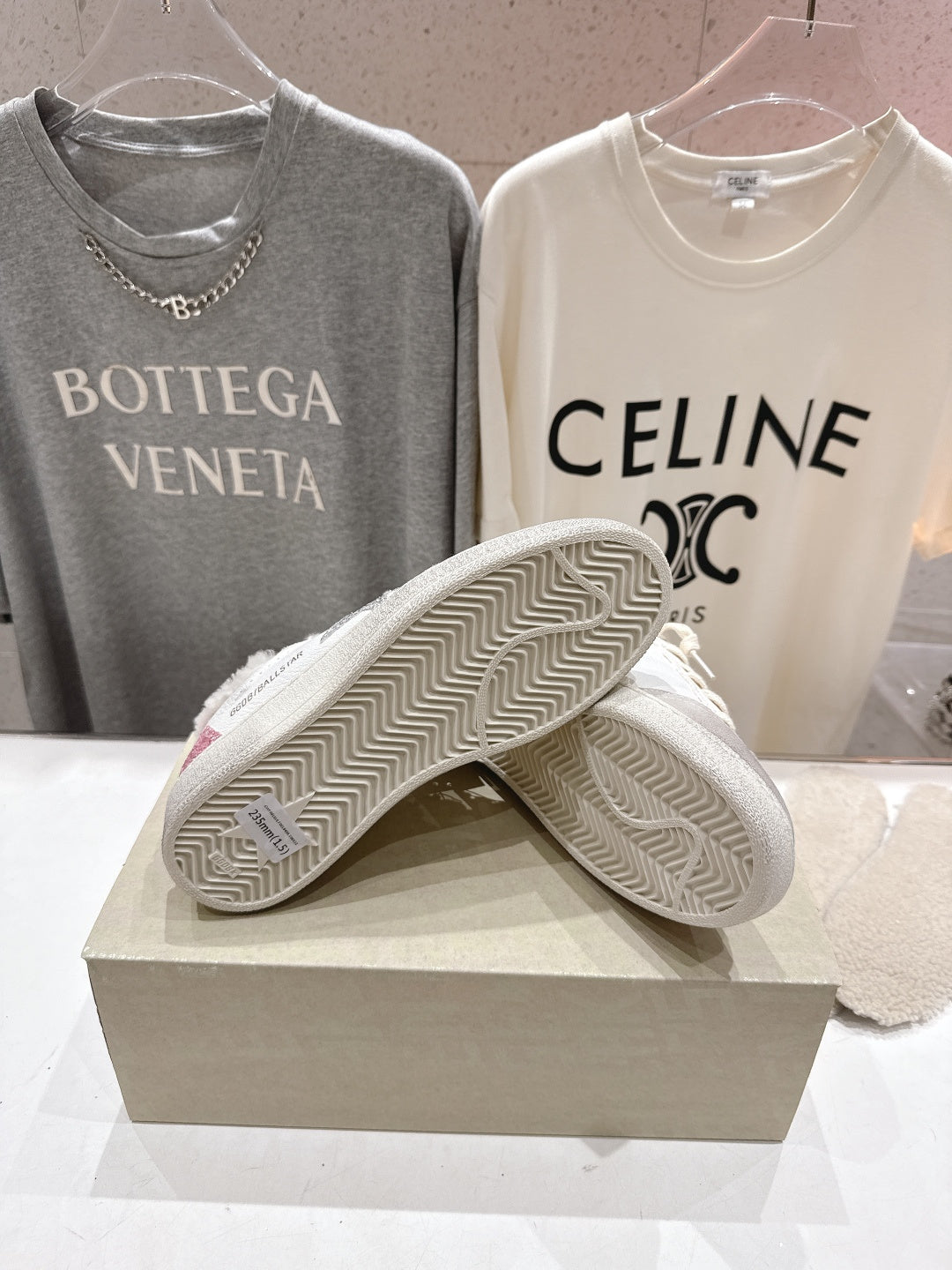 Golden Goose 2025 Star Sneaker Ivory Silver mix Pink Wool Cowhide 491647