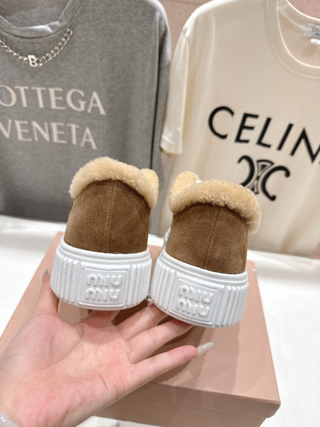 MiuMiu 25 Sneaker Light Brown Beige Cowhide Fur 535588