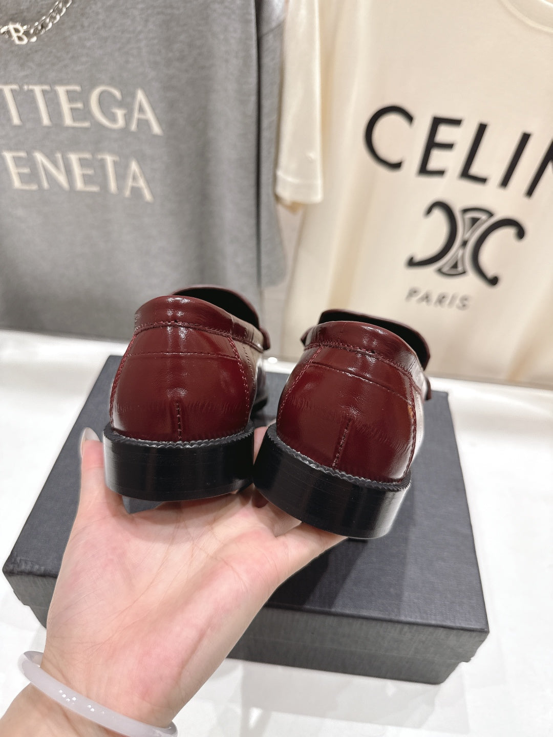 YSL 2025 Loafer Burgundy mix Black Cowhide 535615