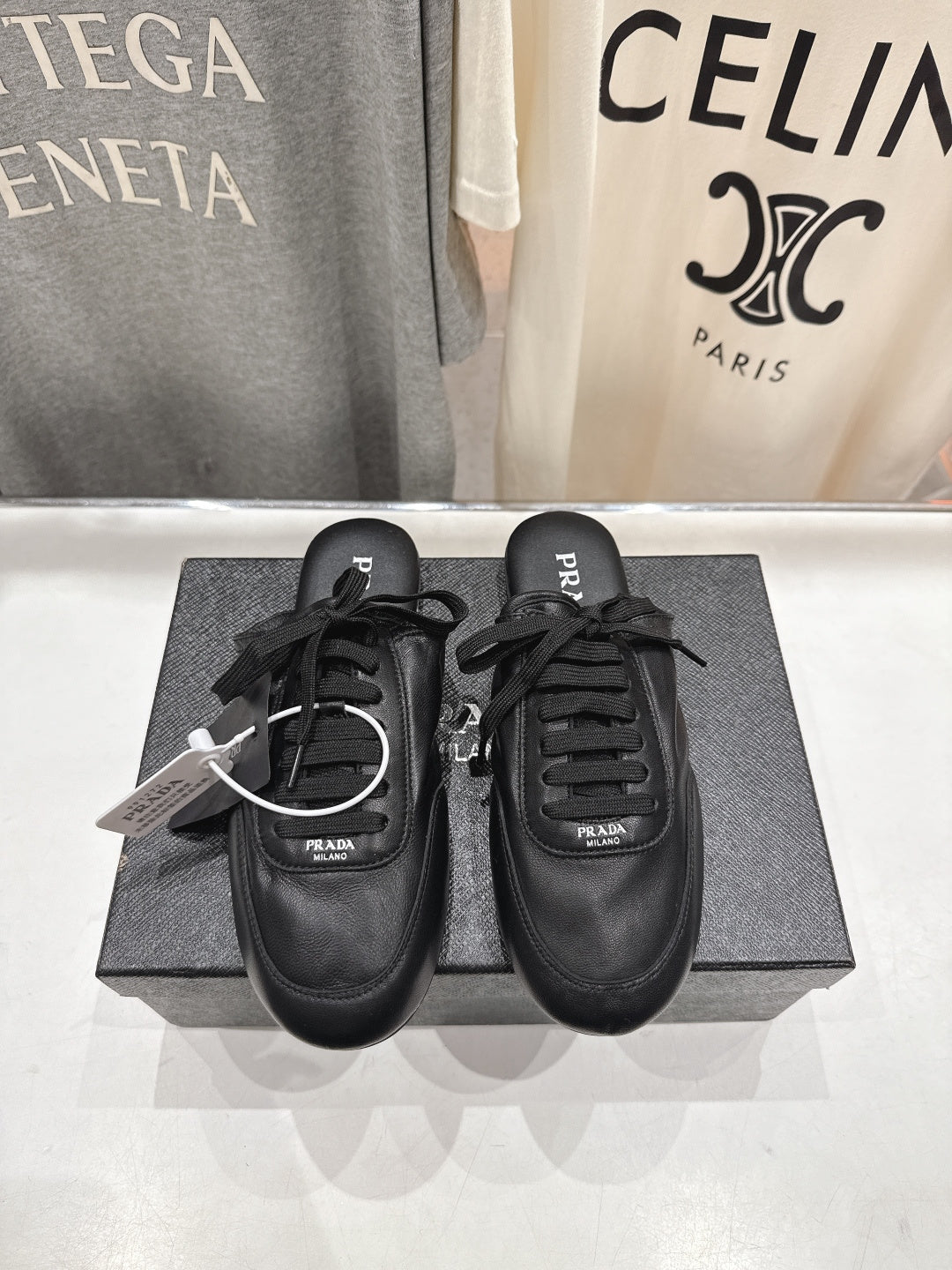 Prada 25s mule black sheepskin 535499